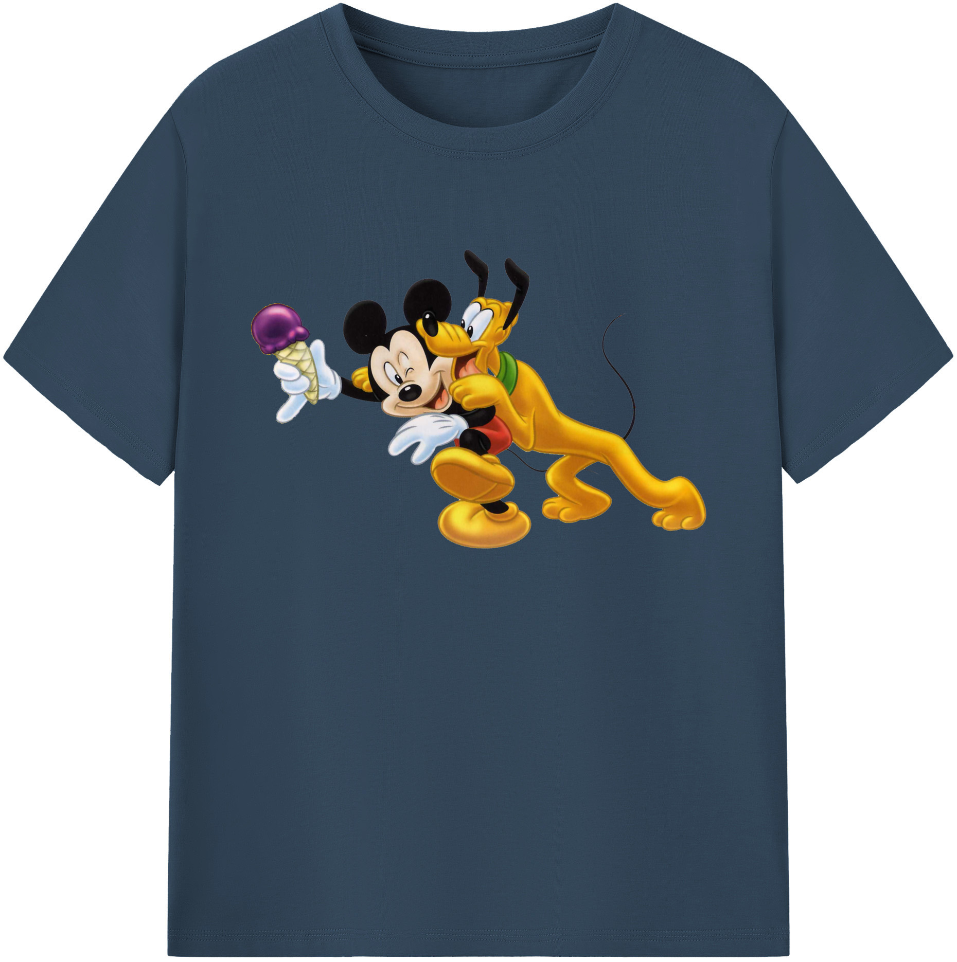 ミッキーマウス Mickey Mouse 綿100％ メンズ半袖Tシャツ｜肌触りやわらか＆通気性