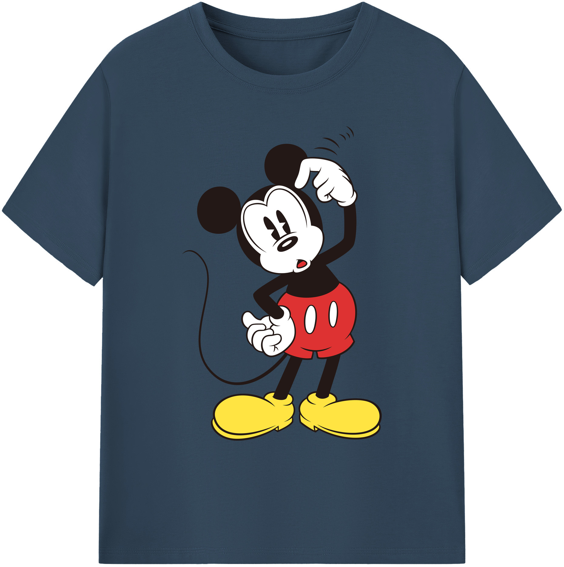 ミッキーマウス Mickey Mouse 綿100％ メンズ半袖Tシャツ｜肌触りやわらか＆通気性