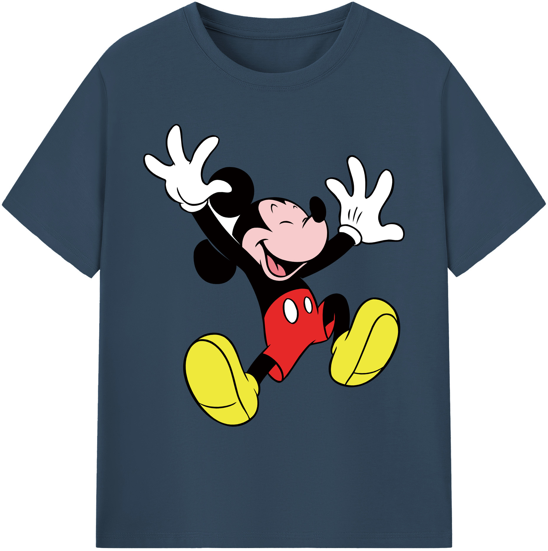 ミッキーマウス Mickey Mouse 綿100％ メンズ半袖Tシャツ｜肌触りやわらか＆通気性