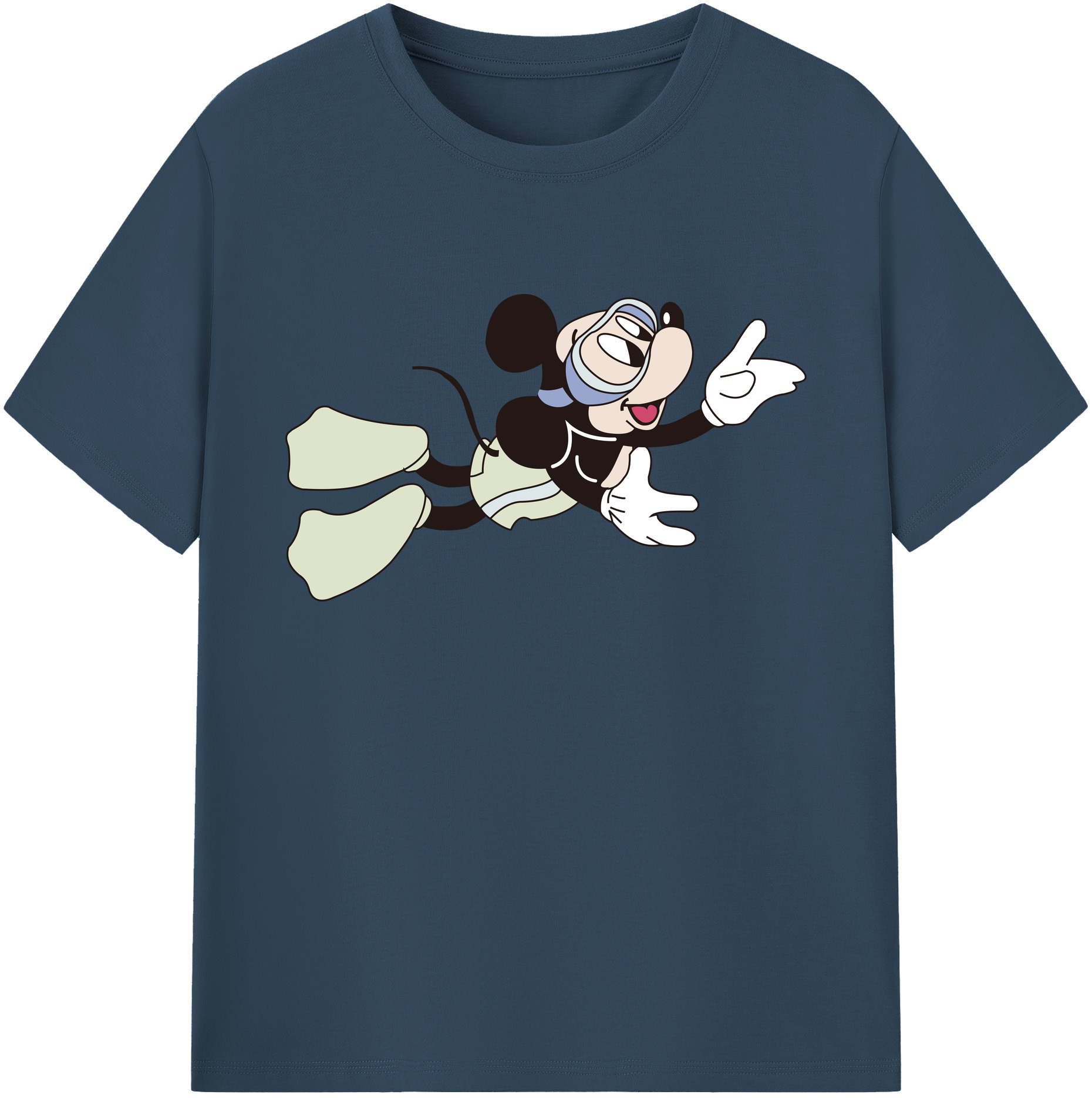 ミッキーマウス Mickey Mouse 綿100％ メンズ半袖Tシャツ｜肌触りやわらか＆通気性