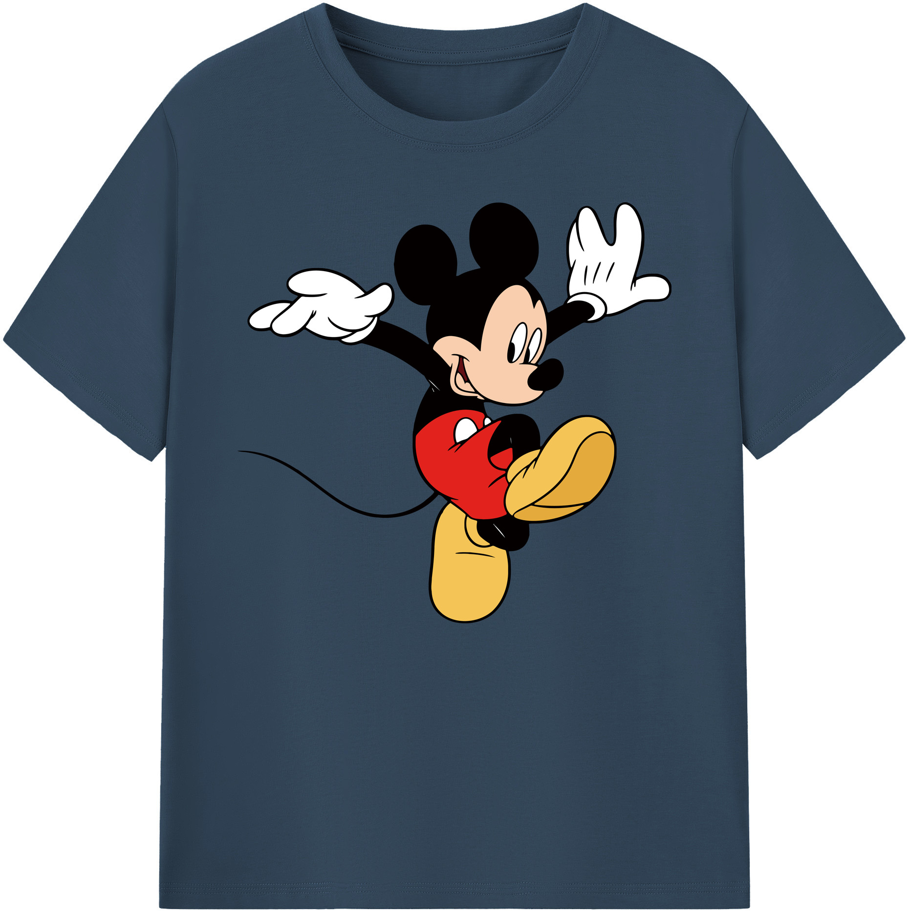 ミッキーマウス Mickey Mouse 綿100％ メンズ半袖Tシャツ｜肌触りやわらか＆通気性