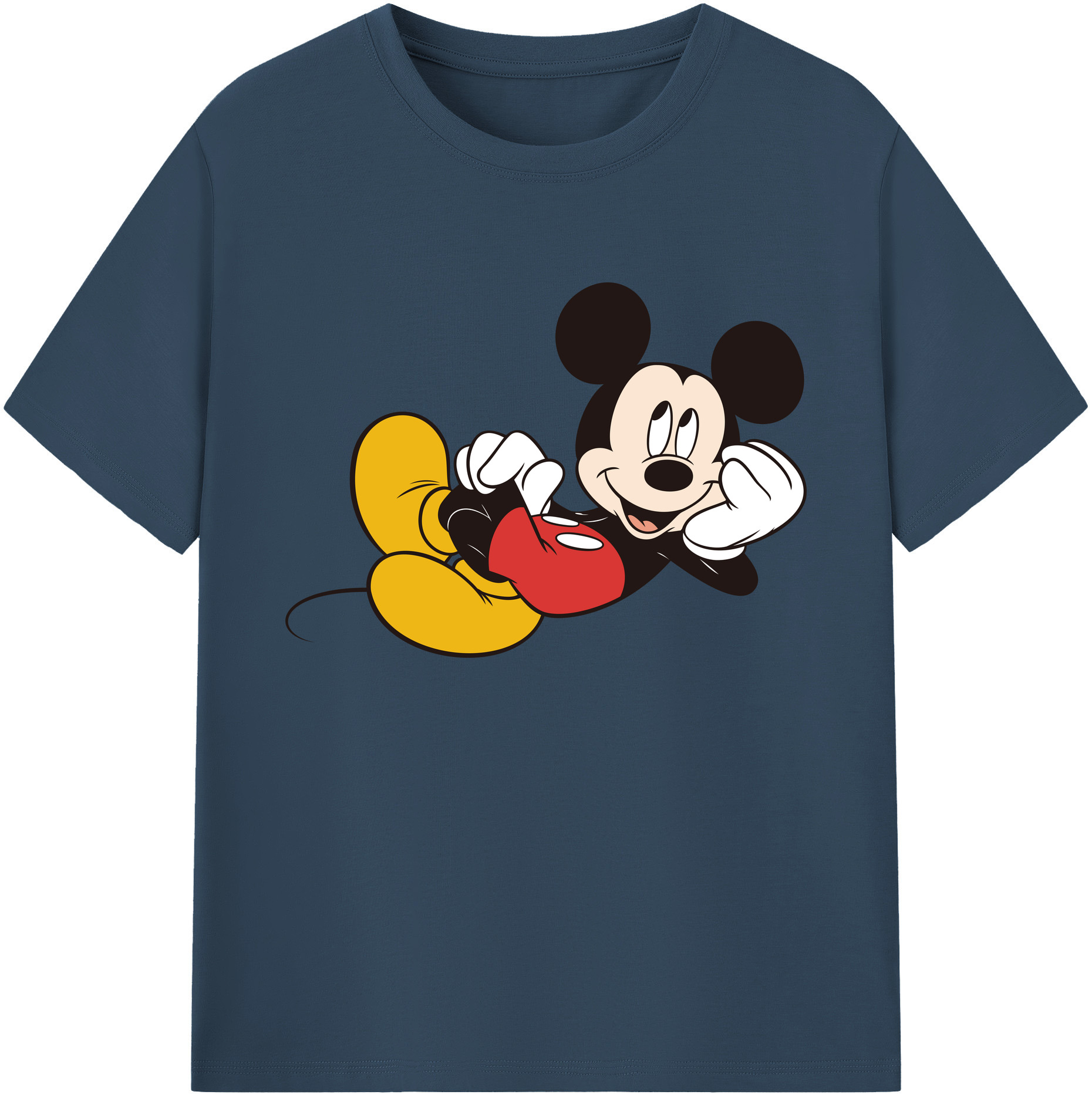 ミッキーマウス Mickey Mouse 綿100％ メンズ半袖Tシャツ｜肌触りやわらか＆通気性