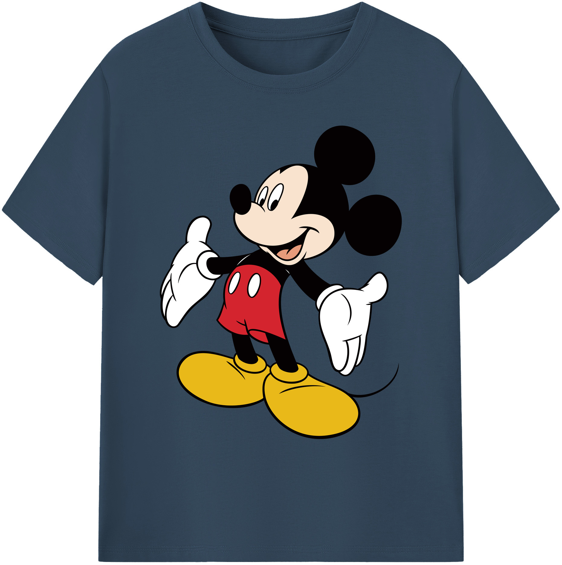ミッキーマウス Mickey Mouse 綿100％ メンズ半袖Tシャツ｜肌触りやわらか＆通気性