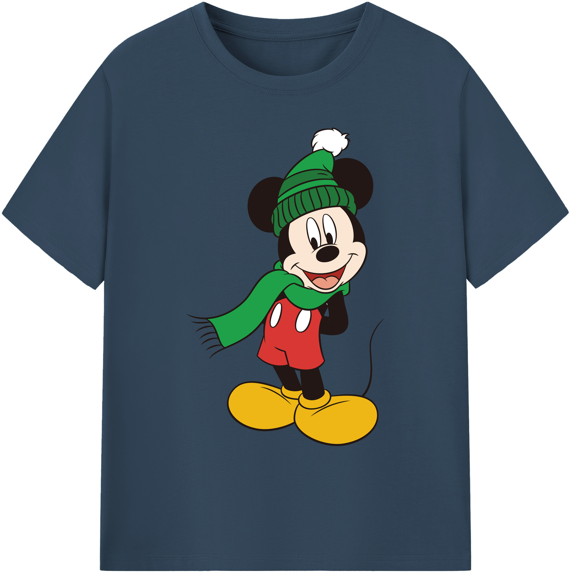 ミッキーマウス Mickey Mouse 綿100％ メンズ半袖Tシャツ｜肌触りやわらか＆通気性