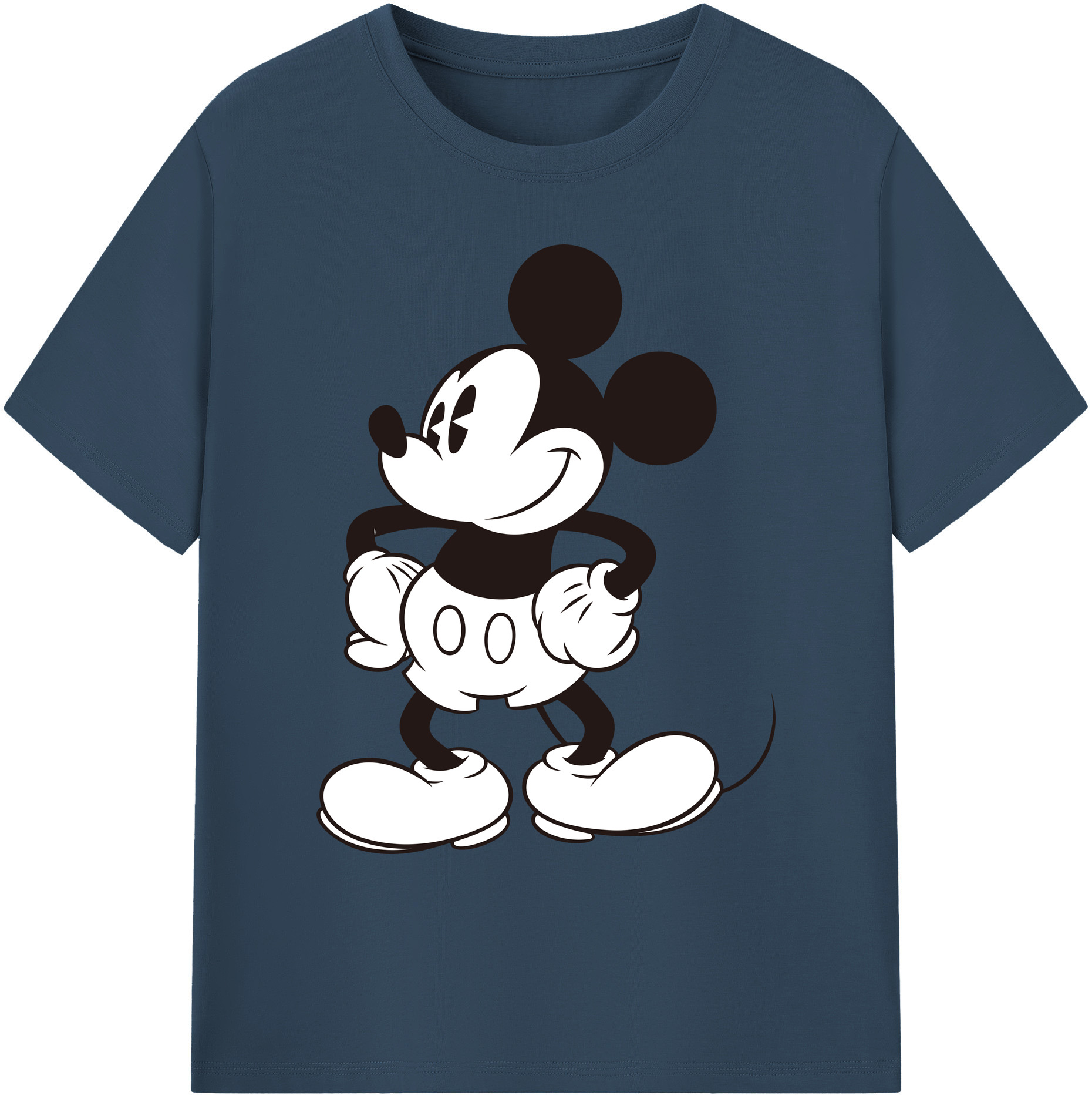 ミッキーマウス Mickey Mouse 綿100％ メンズ半袖Tシャツ｜肌触りやわらか＆通気性