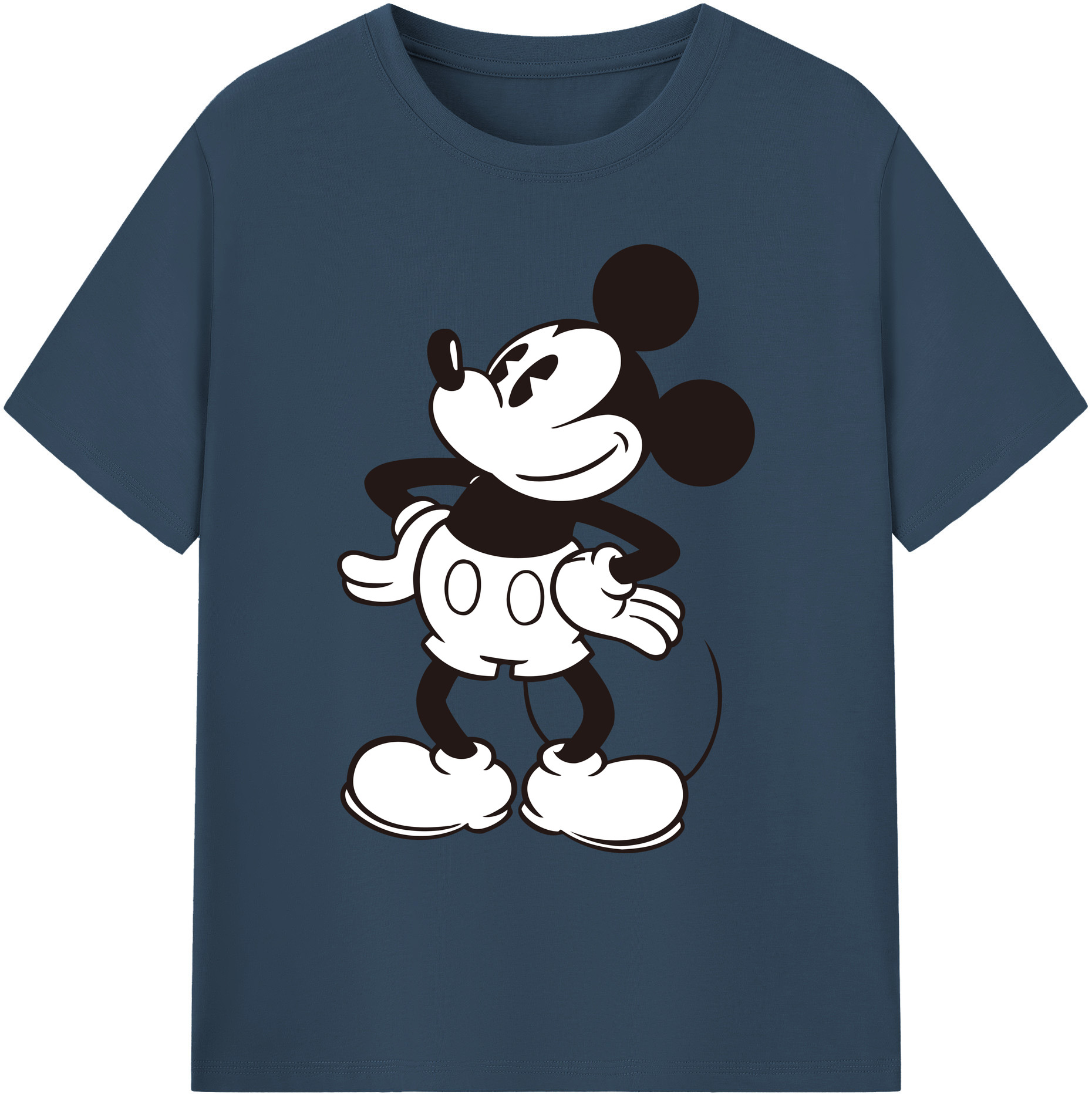 ミッキーマウス Mickey Mouse 綿100％ メンズ半袖Tシャツ｜肌触りやわらか＆通気性