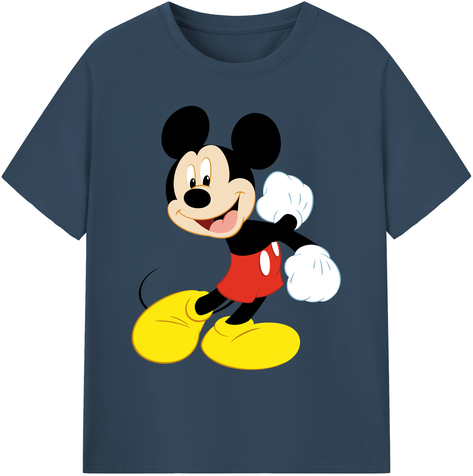 ミッキーマウス Mickey Mouse 綿100％ メンズ半袖Tシャツ｜肌触りやわらか＆通気性
