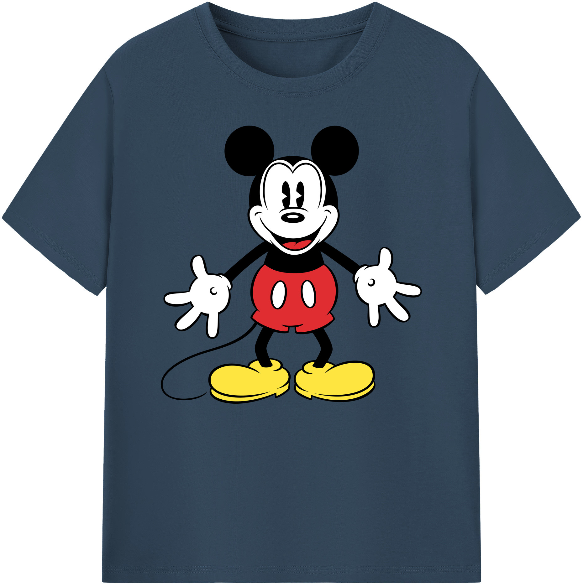 ミッキーマウス Mickey Mouse 綿100％ メンズ半袖Tシャツ｜肌触りやわらか＆通気性
