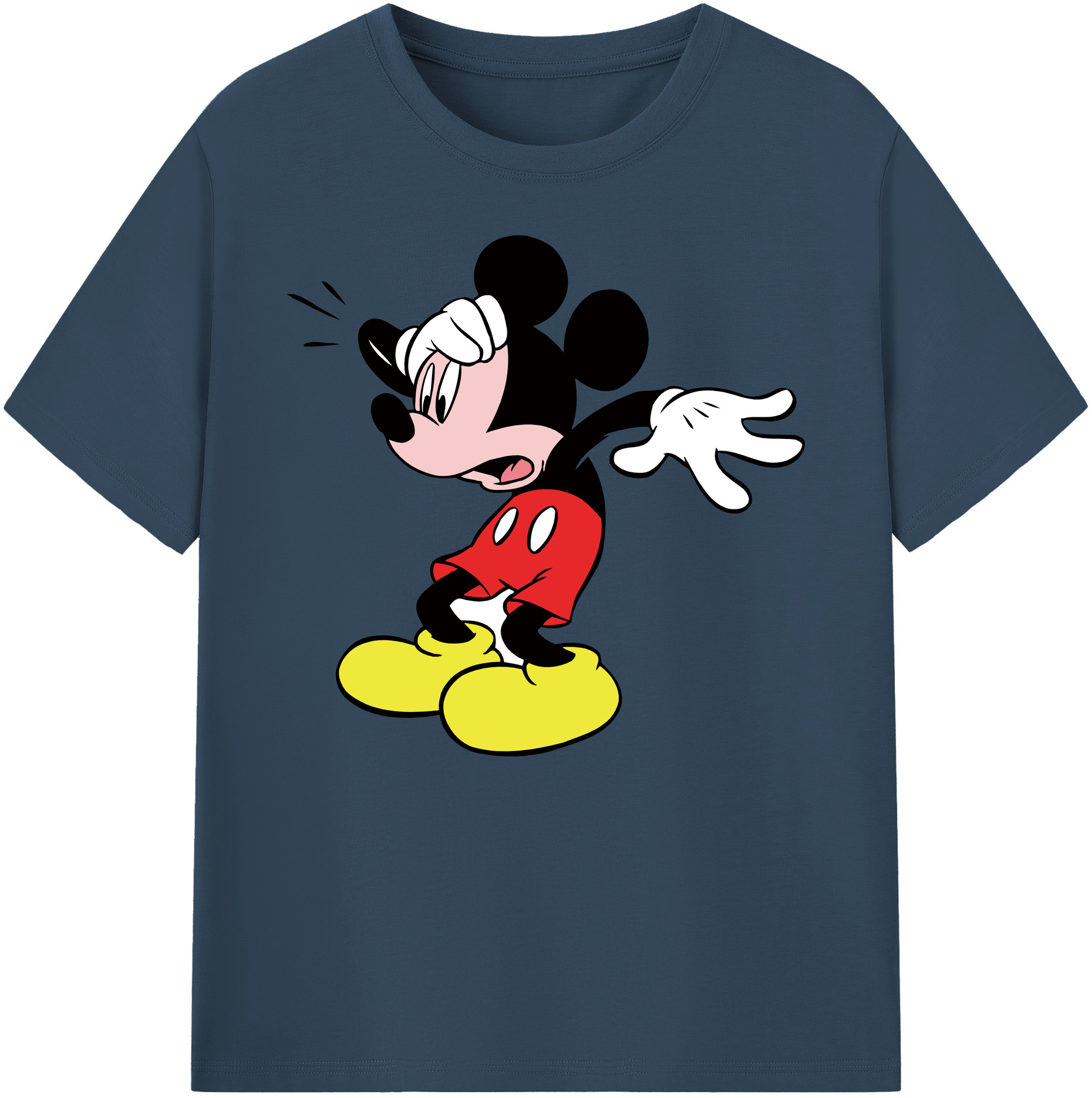ミッキーマウス Mickey Mouse 綿100％ メンズ半袖Tシャツ｜肌触りやわらか＆通気性