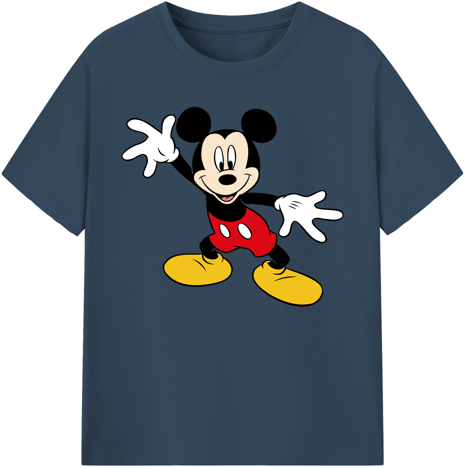 ミッキーマウス Mickey Mouse 綿100％ メンズ半袖Tシャツ｜肌触りやわらか＆通気性