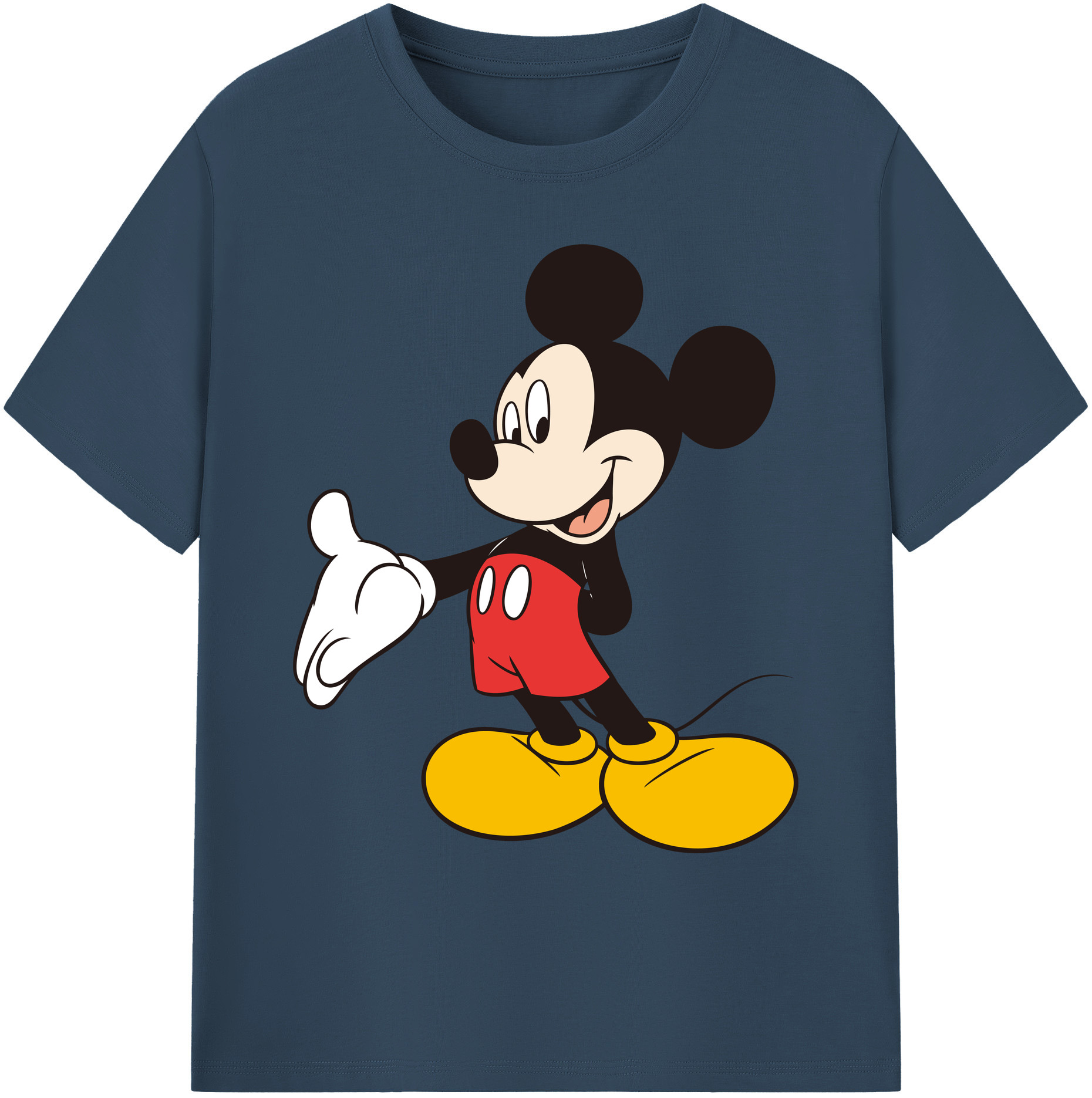 ミッキーマウス Mickey Mouse 綿100％ メンズ半袖Tシャツ｜肌触りやわらか＆通気性
