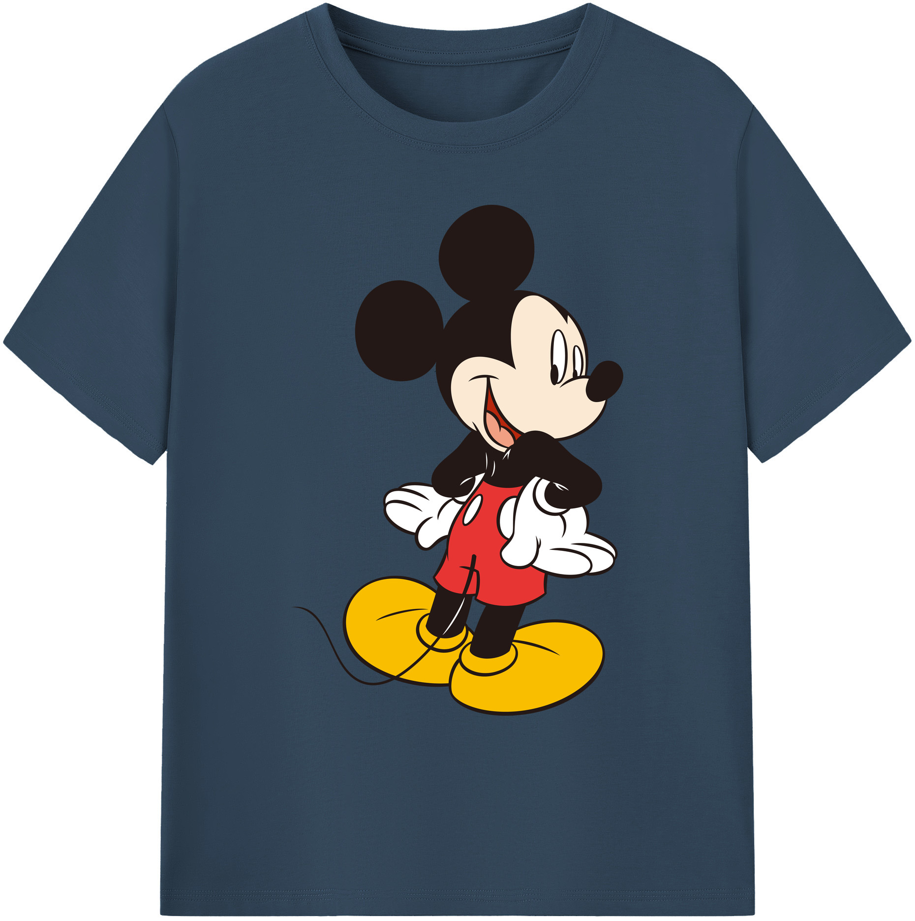 ミッキーマウス Mickey Mouse 綿100％ メンズ半袖Tシャツ｜肌触りやわらか＆通気性
