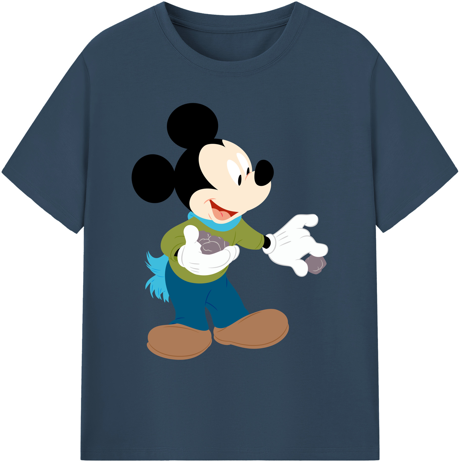 ミッキーマウス Mickey Mouse 綿100％ メンズ半袖Tシャツ｜肌触りやわらか＆通気性