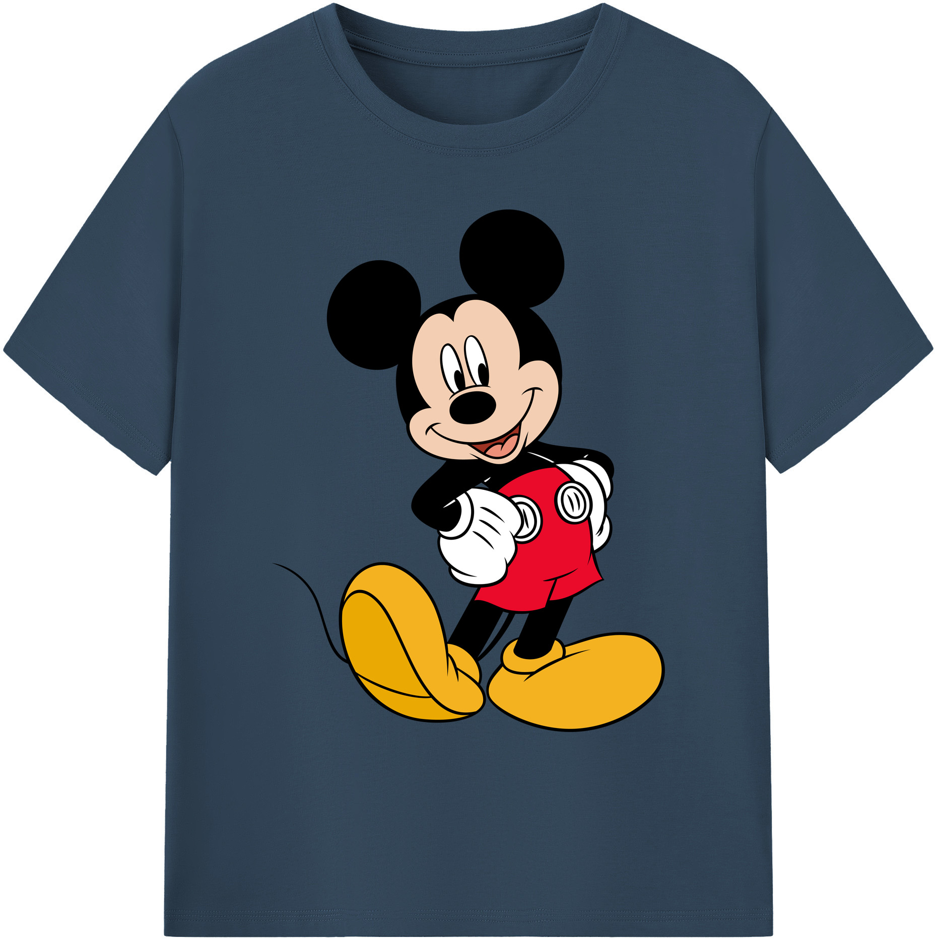 ミッキーマウス Mickey Mouse 綿100％ メンズ半袖Tシャツ｜肌触りやわらか＆通気性