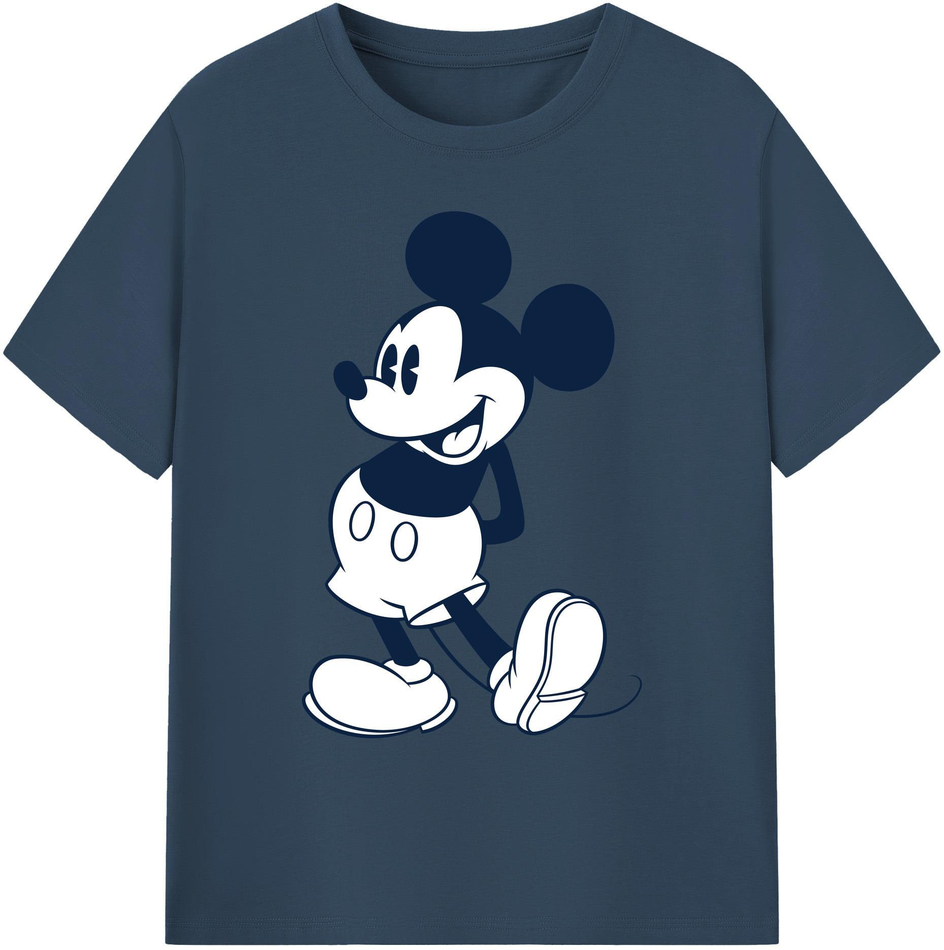 ミッキーマウス Mickey Mouse 綿100％ メンズ半袖Tシャツ｜肌触りやわらか＆通気性