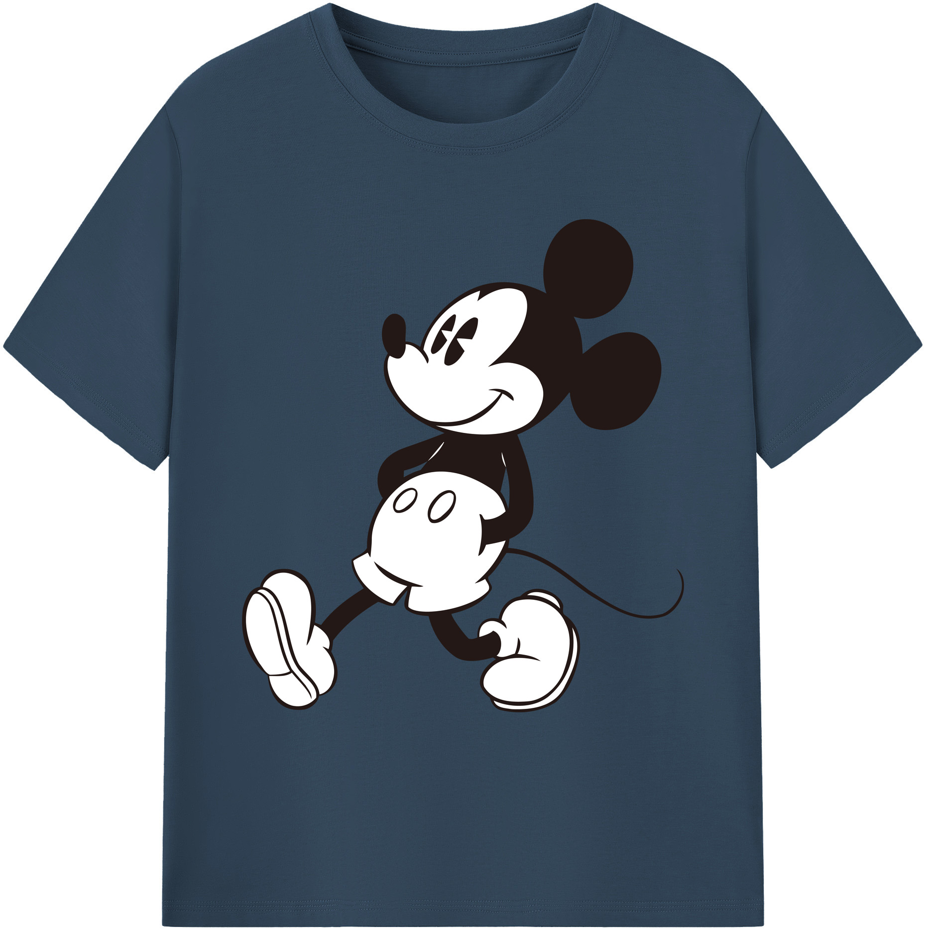 ミッキーマウス Mickey Mouse 綿100％ メンズ半袖Tシャツ｜肌触りやわらか＆通気性