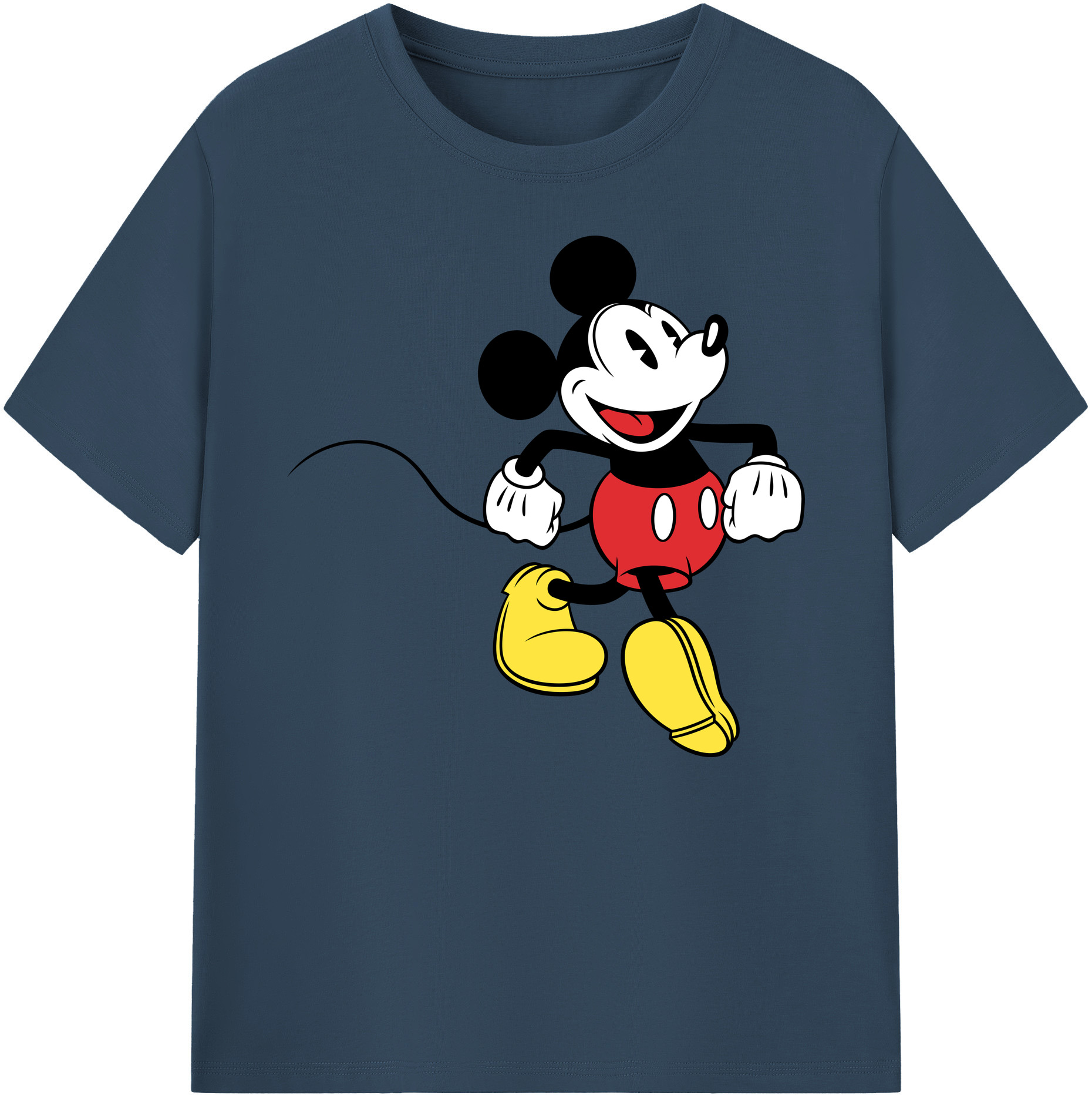 ミッキーマウス Mickey Mouse 綿100％ メンズ半袖Tシャツ｜肌触りやわらか＆通気性