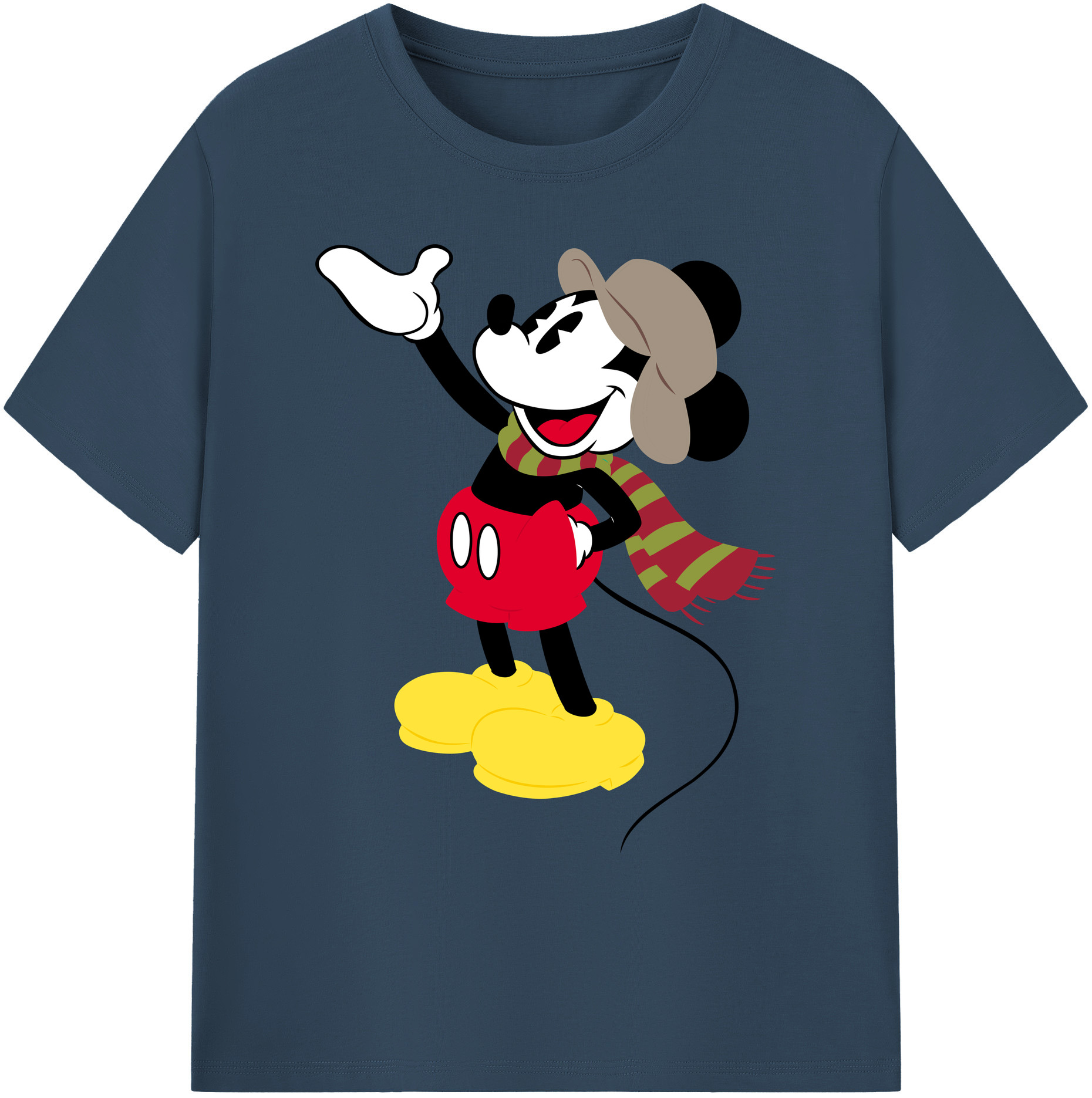 ミッキーマウス Mickey Mouse 綿100％ メンズ半袖Tシャツ｜肌触りやわらか＆通気性