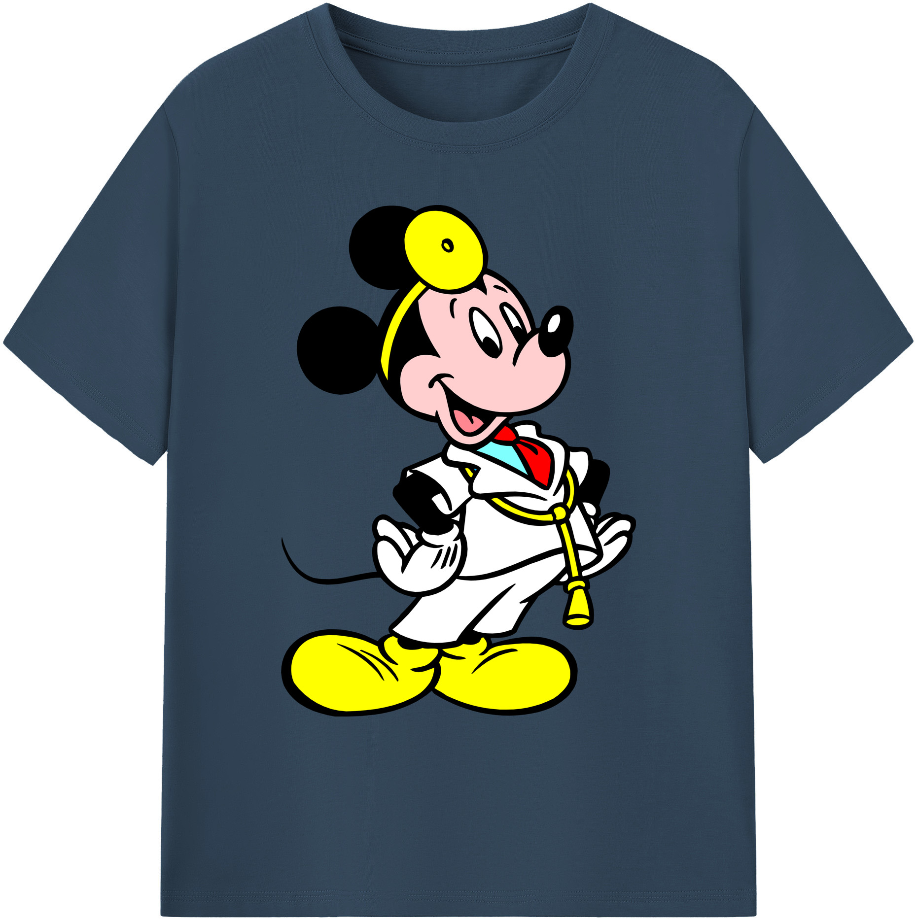 ミッキーマウス Mickey Mouse 綿100％ メンズ半袖Tシャツ｜肌触りやわらか＆通気性