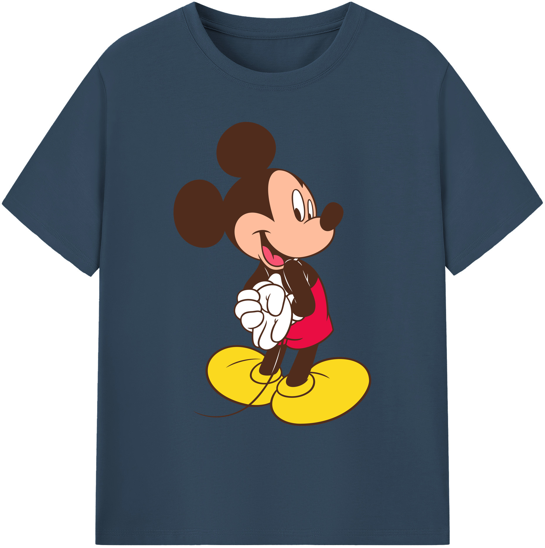 ミッキーマウス Mickey Mouse 綿100％ メンズ半袖Tシャツ｜肌触りやわらか＆通気性