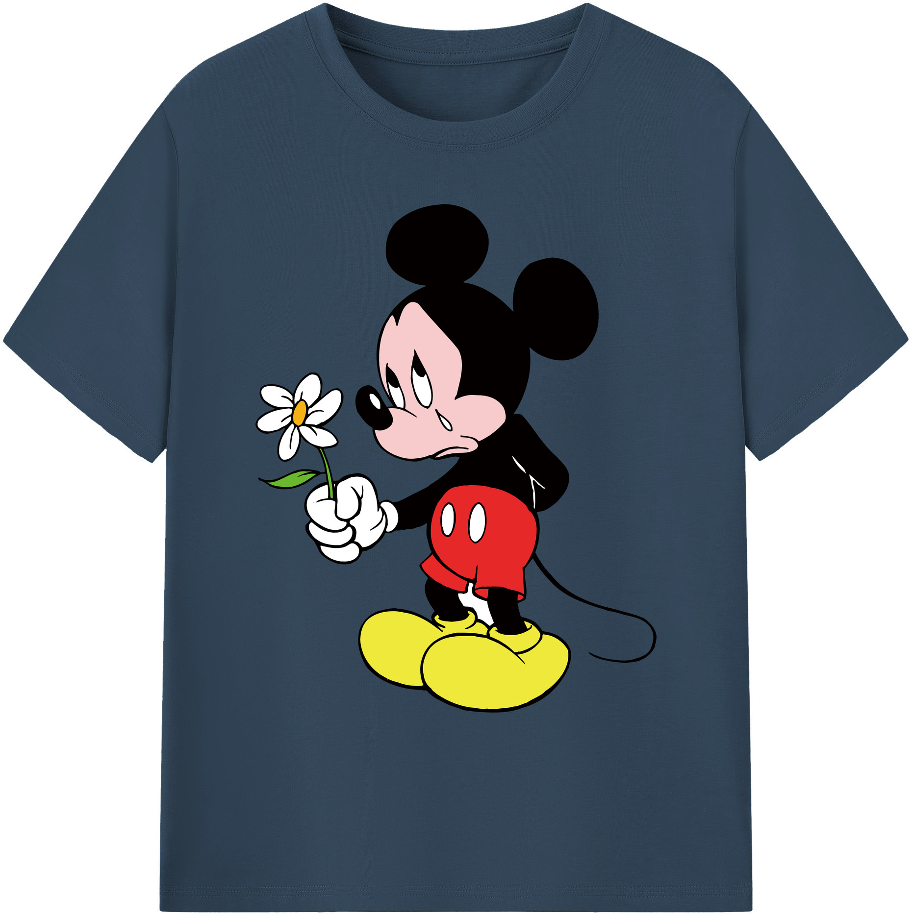 ミッキーマウス Mickey Mouse 綿100％ メンズ半袖Tシャツ｜肌触りやわらか＆通気性