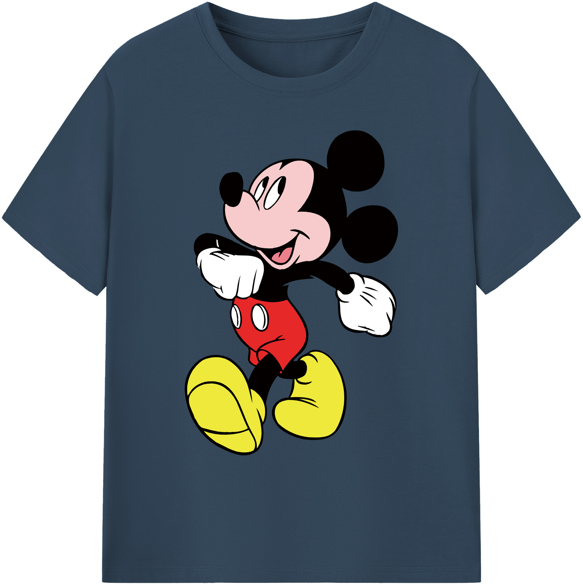 ミッキーマウス Mickey Mouse 綿100％ メンズ半袖Tシャツ｜肌触りやわらか＆通気性