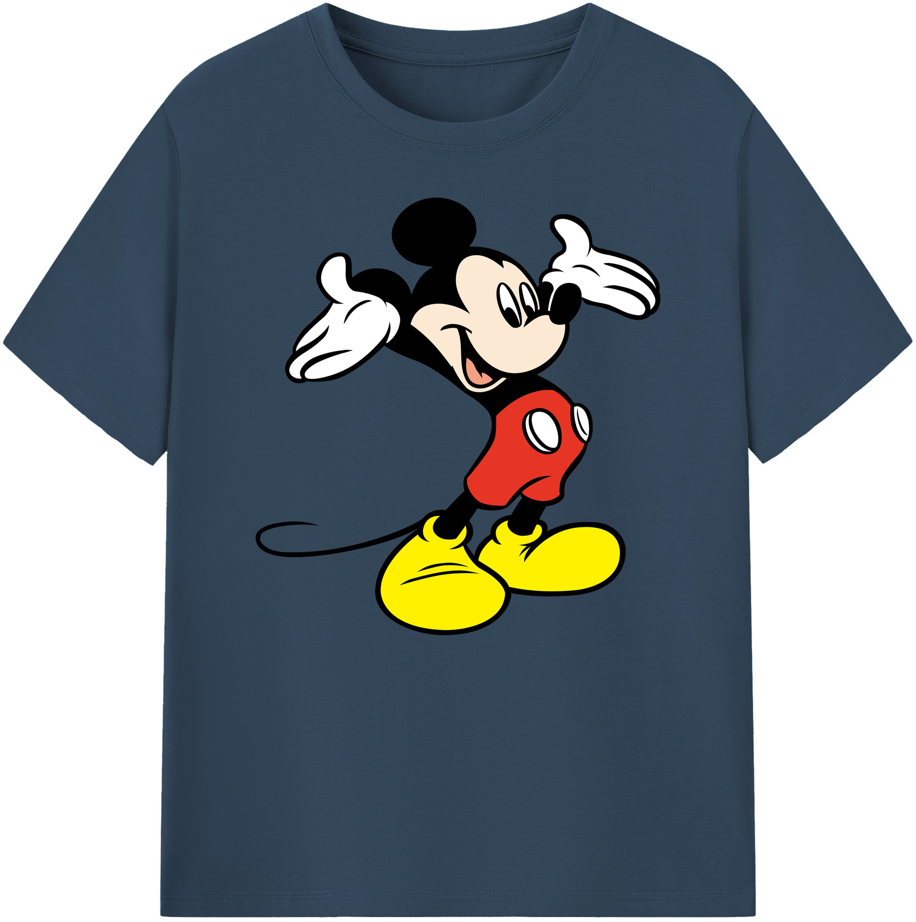 ミッキーマウス Mickey Mouse 綿100％ メンズ半袖Tシャツ｜肌触りやわらか＆通気性