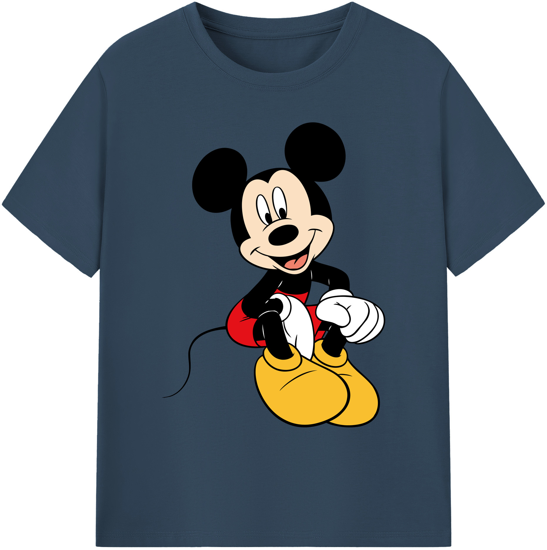 ミッキーマウス Mickey Mouse 綿100％ メンズ半袖Tシャツ｜肌触りやわらか＆通気性