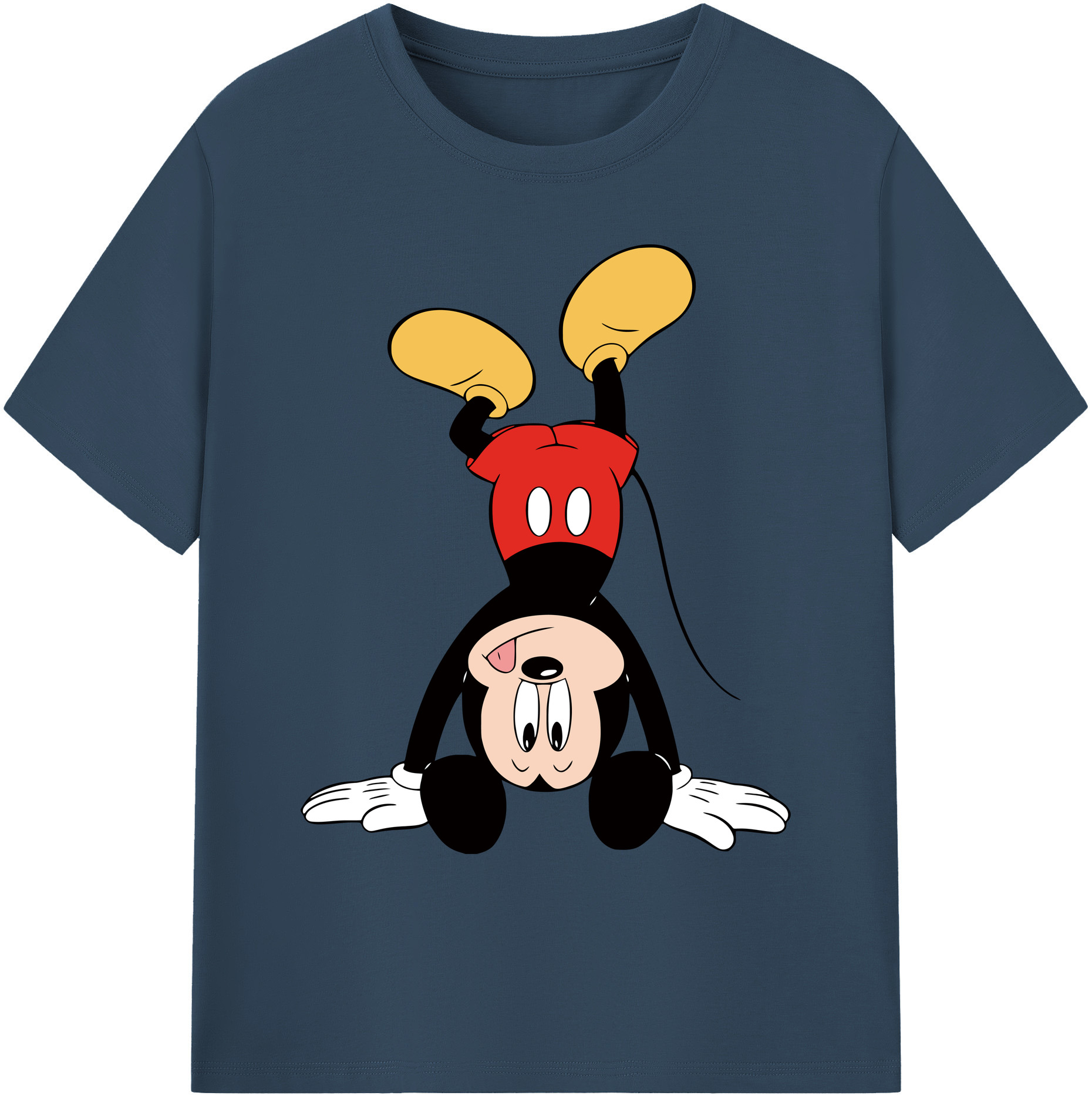 ミッキーマウス Mickey Mouse 綿100％ メンズ半袖Tシャツ｜肌触りやわらか＆通気性