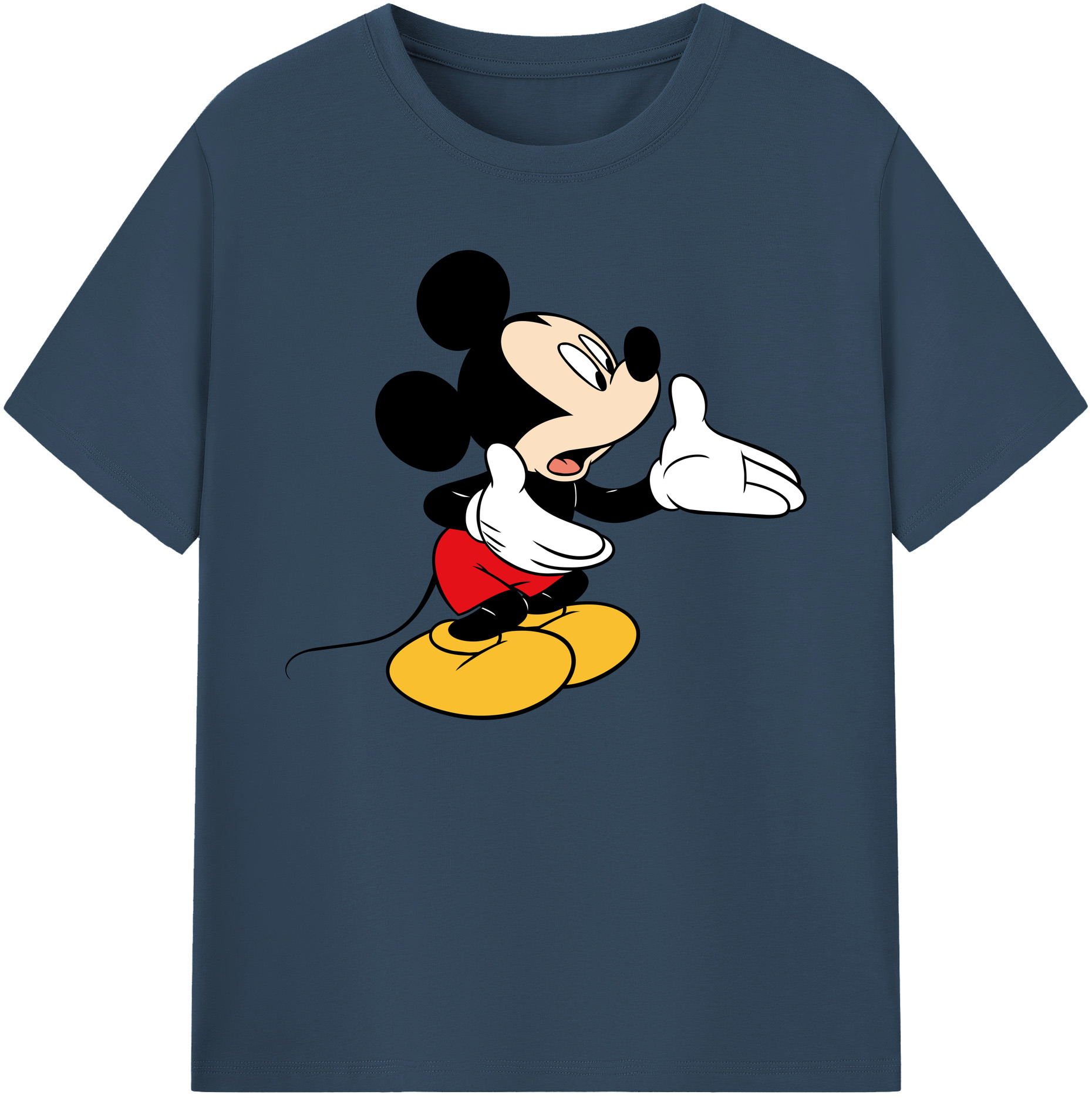 ミッキーマウス Mickey Mouse 綿100％ メンズ半袖Tシャツ｜肌触りやわらか＆通気性