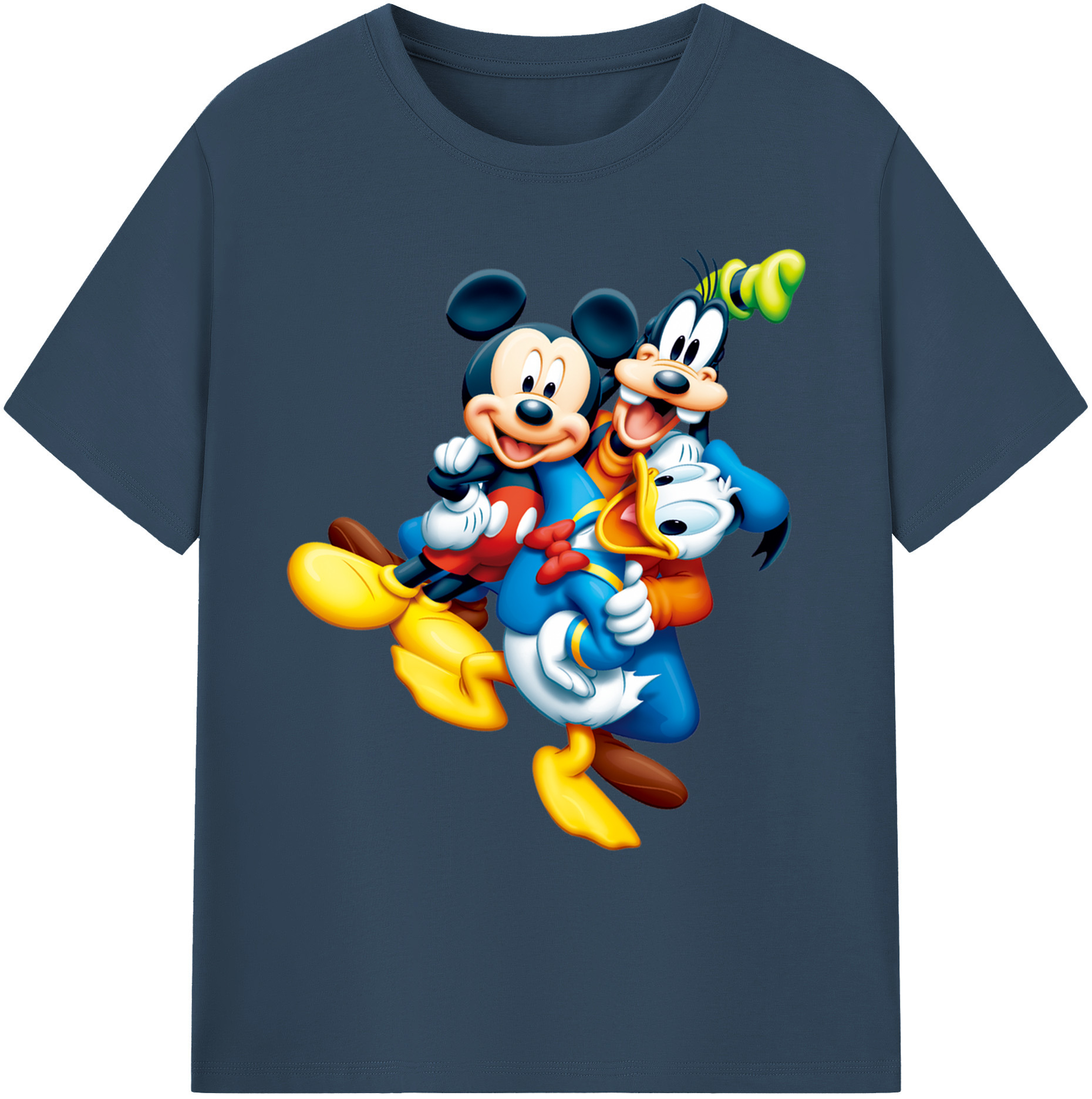 ミッキーマウス Mickey Mouse 綿100％ メンズ半袖Tシャツ｜肌触りやわらか＆通気性