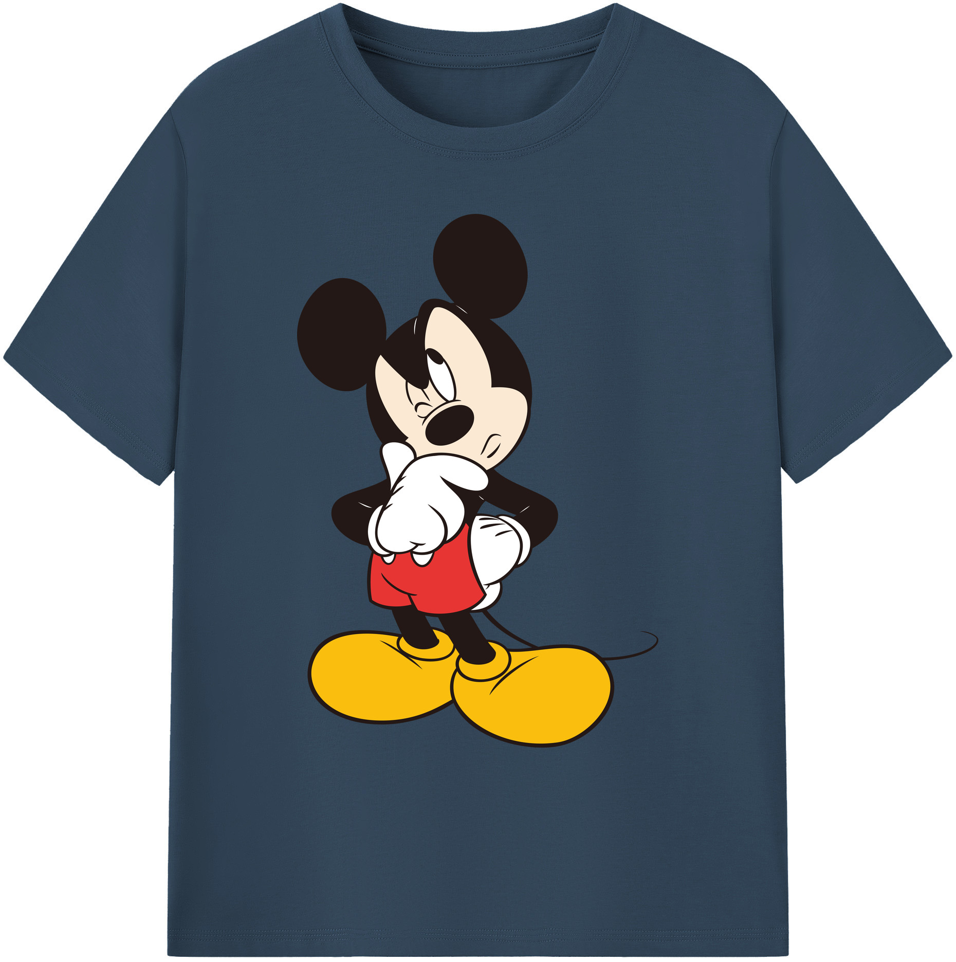 ミッキーマウス Mickey Mouse 綿100％ メンズ半袖Tシャツ｜肌触りやわらか＆通気性