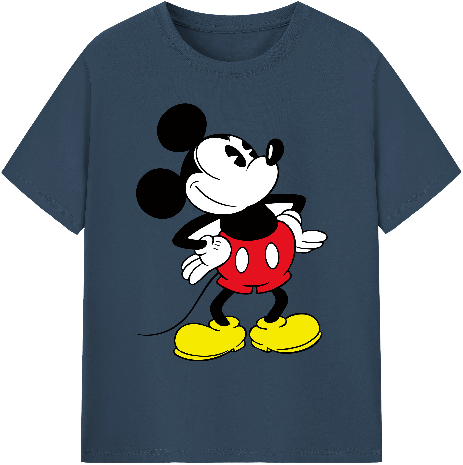 ミッキーマウス Mickey Mouse 綿100％ メンズ半袖Tシャツ｜肌触りやわらか＆通気性