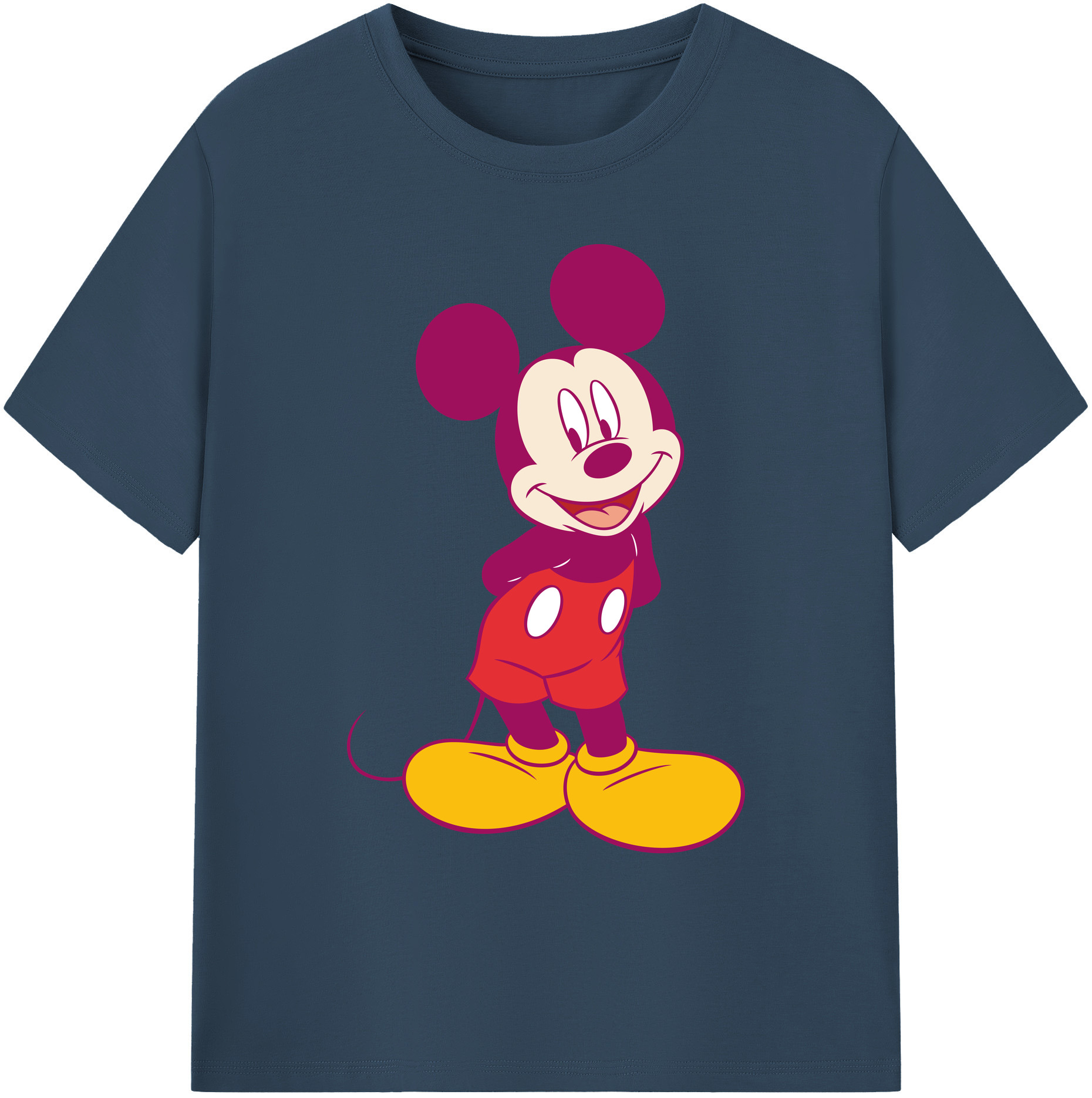 ミッキーマウス Mickey Mouse 綿100％ メンズ半袖Tシャツ｜肌触りやわらか＆通気性