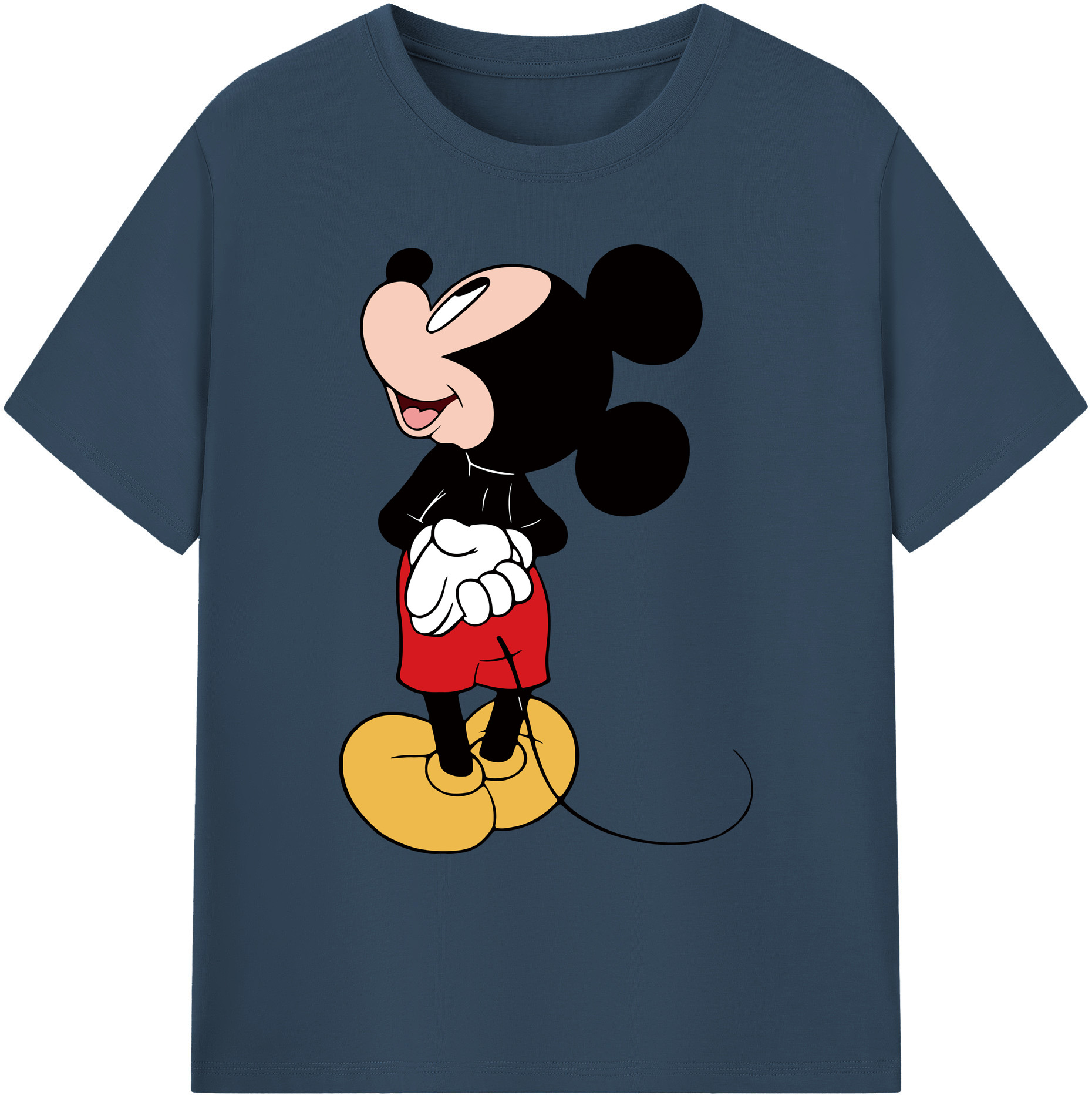 ミッキーマウス Mickey Mouse 綿100％ メンズ半袖Tシャツ｜肌触りやわらか＆通気性