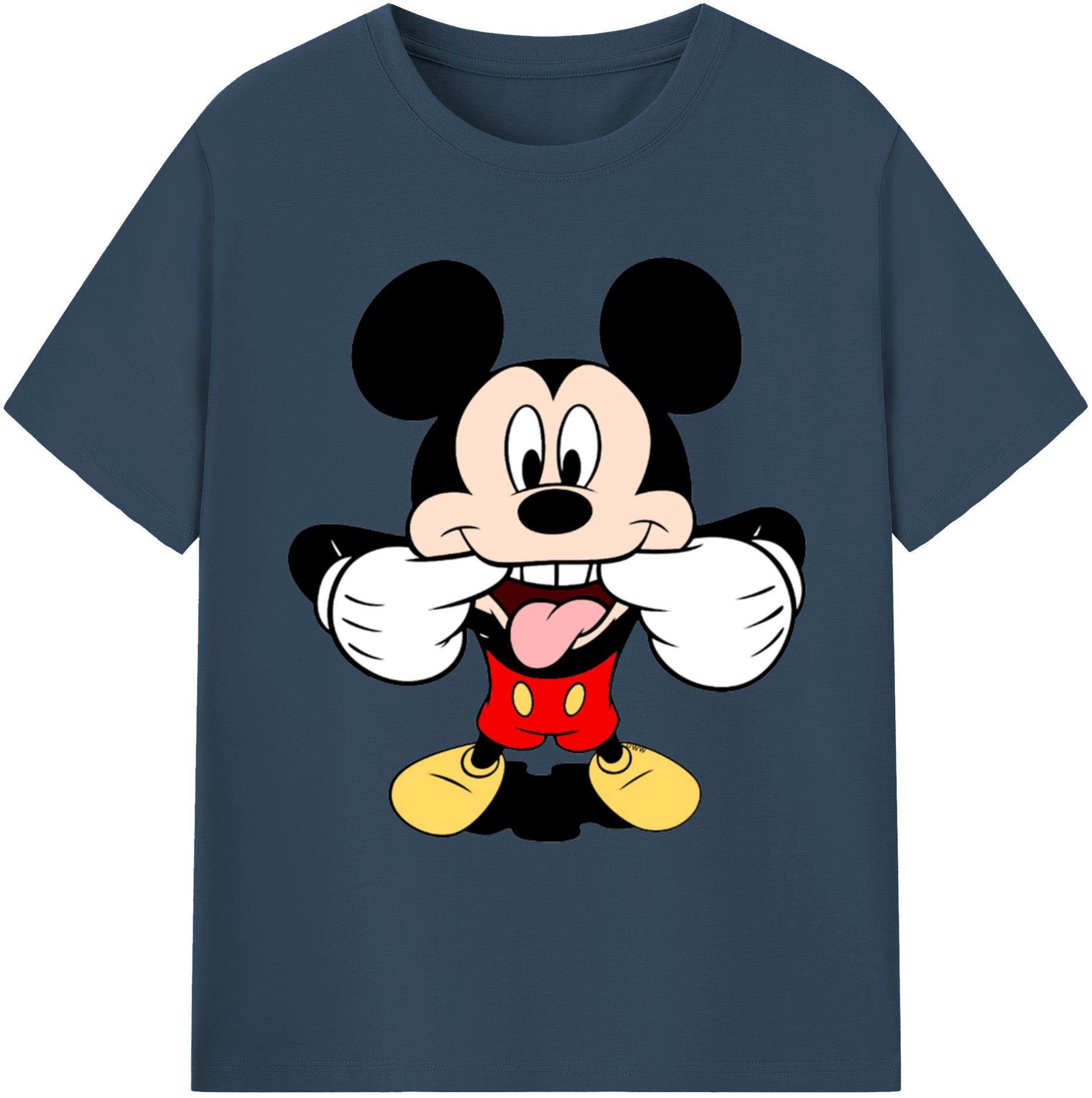 ミッキーマウス Mickey Mouse 綿100％ メンズ半袖Tシャツ｜肌触りやわらか＆通気性