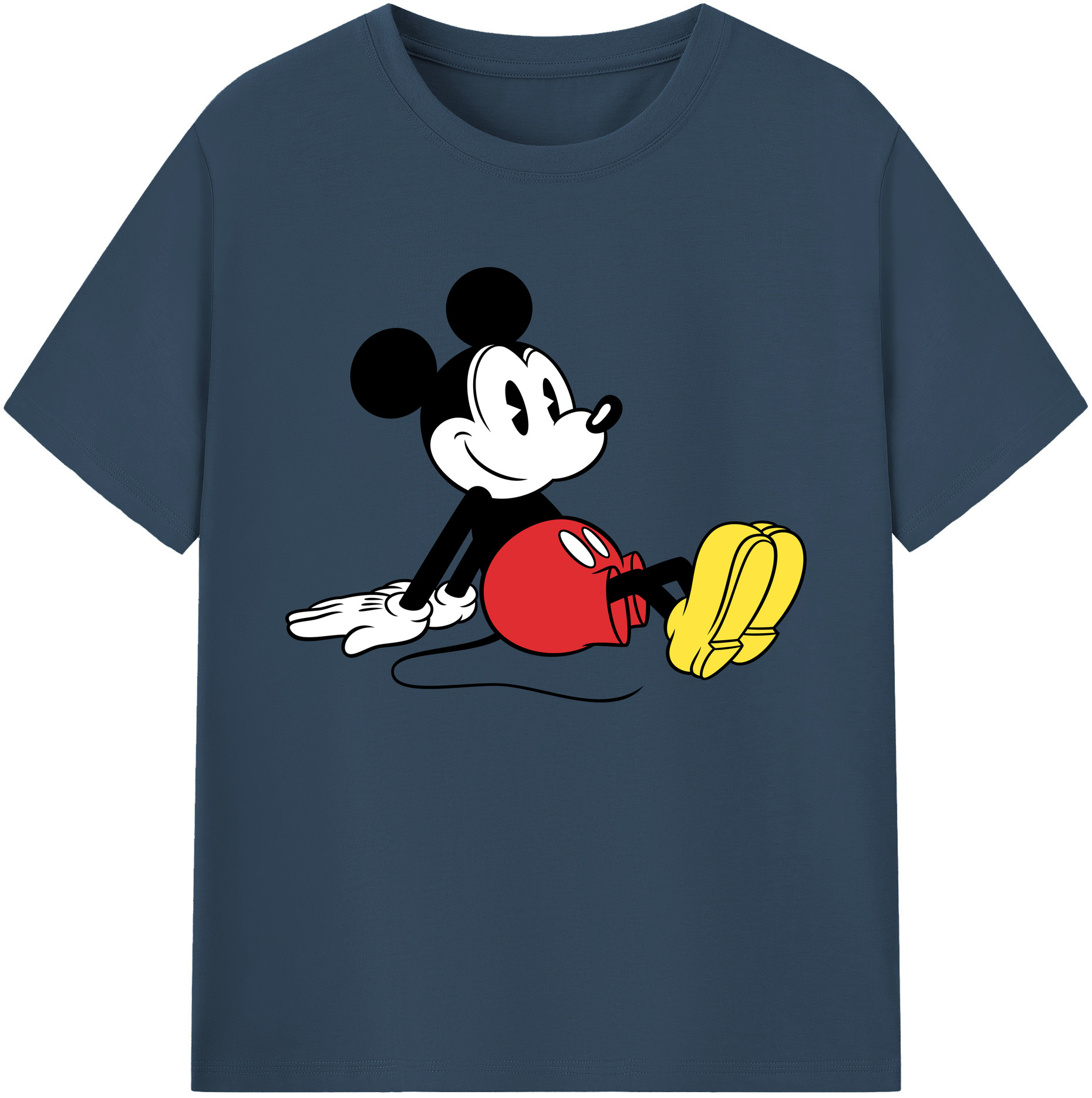 ミッキーマウス Mickey Mouse 綿100％ メンズ半袖Tシャツ｜肌触りやわらか＆通気性