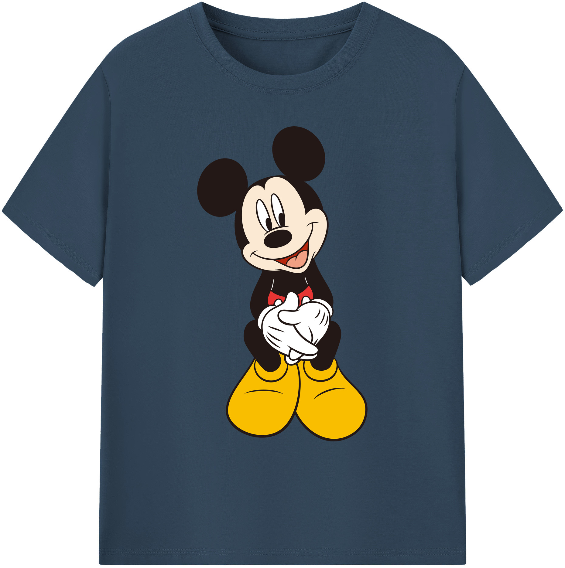 ミッキーマウス Mickey Mouse 綿100％ メンズ半袖Tシャツ｜肌触りやわらか＆通気性