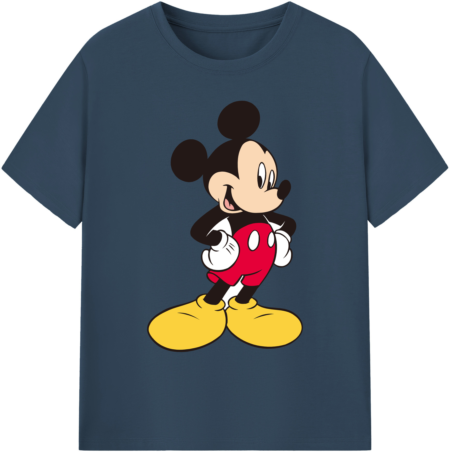 ミッキーマウス Mickey Mouse 綿100％ メンズ半袖Tシャツ｜肌触りやわらか＆通気性