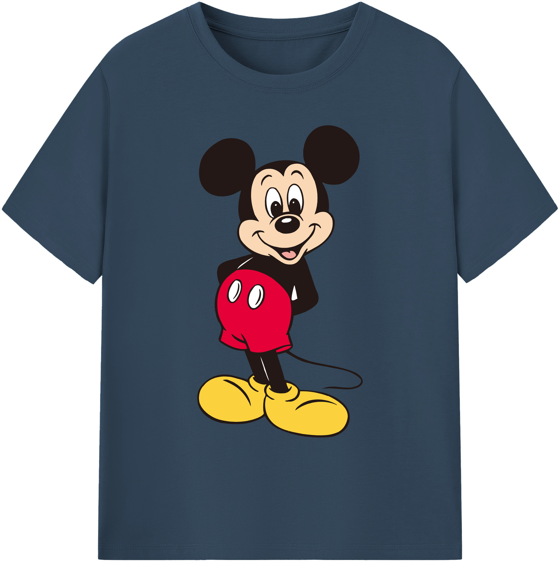 ミッキーマウス Mickey Mouse 綿100％ メンズ半袖Tシャツ｜肌触りやわらか＆通気性