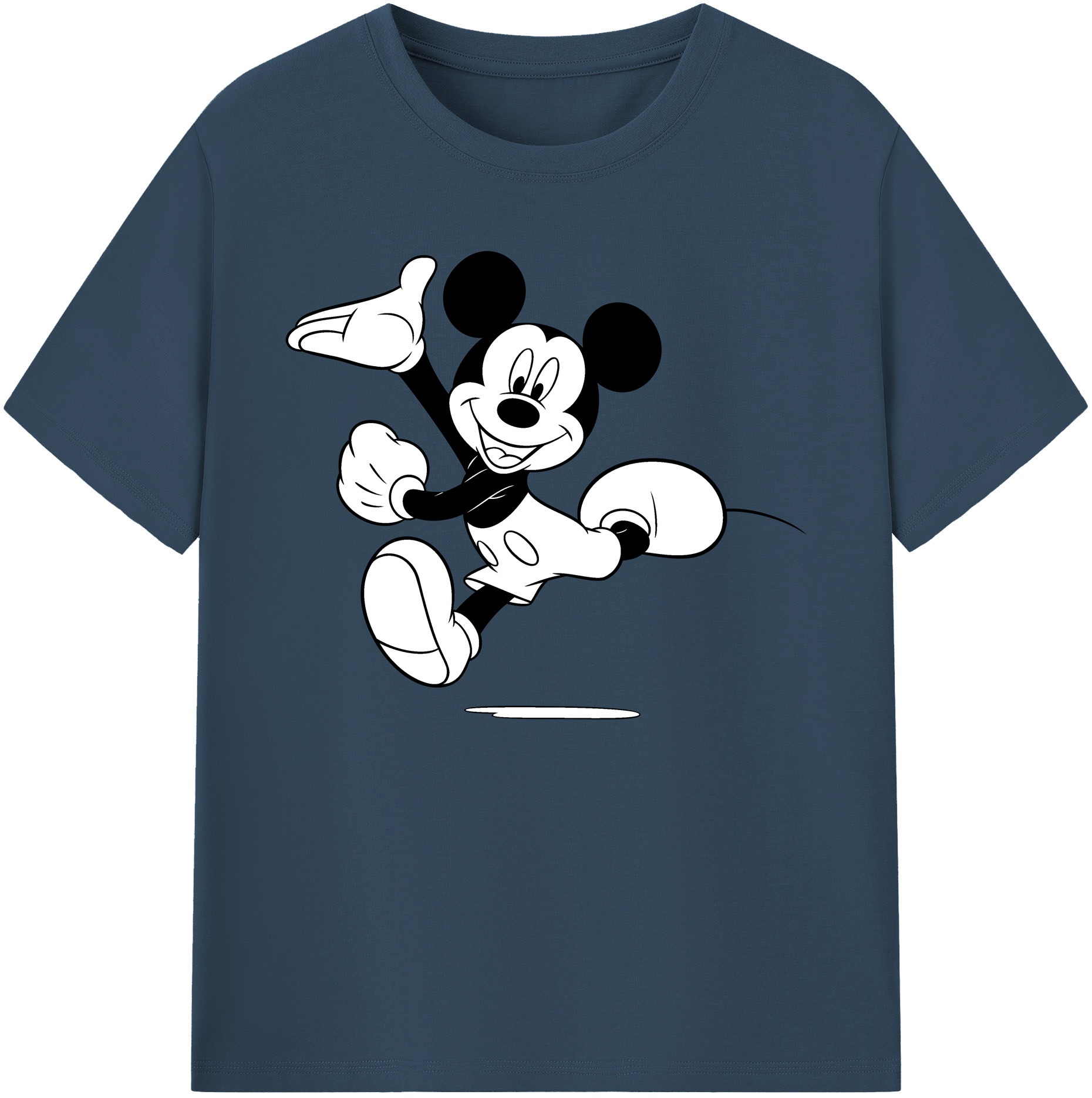 ミッキーマウス Mickey Mouse 綿100％ メンズ半袖Tシャツ｜肌触りやわらか＆通気性