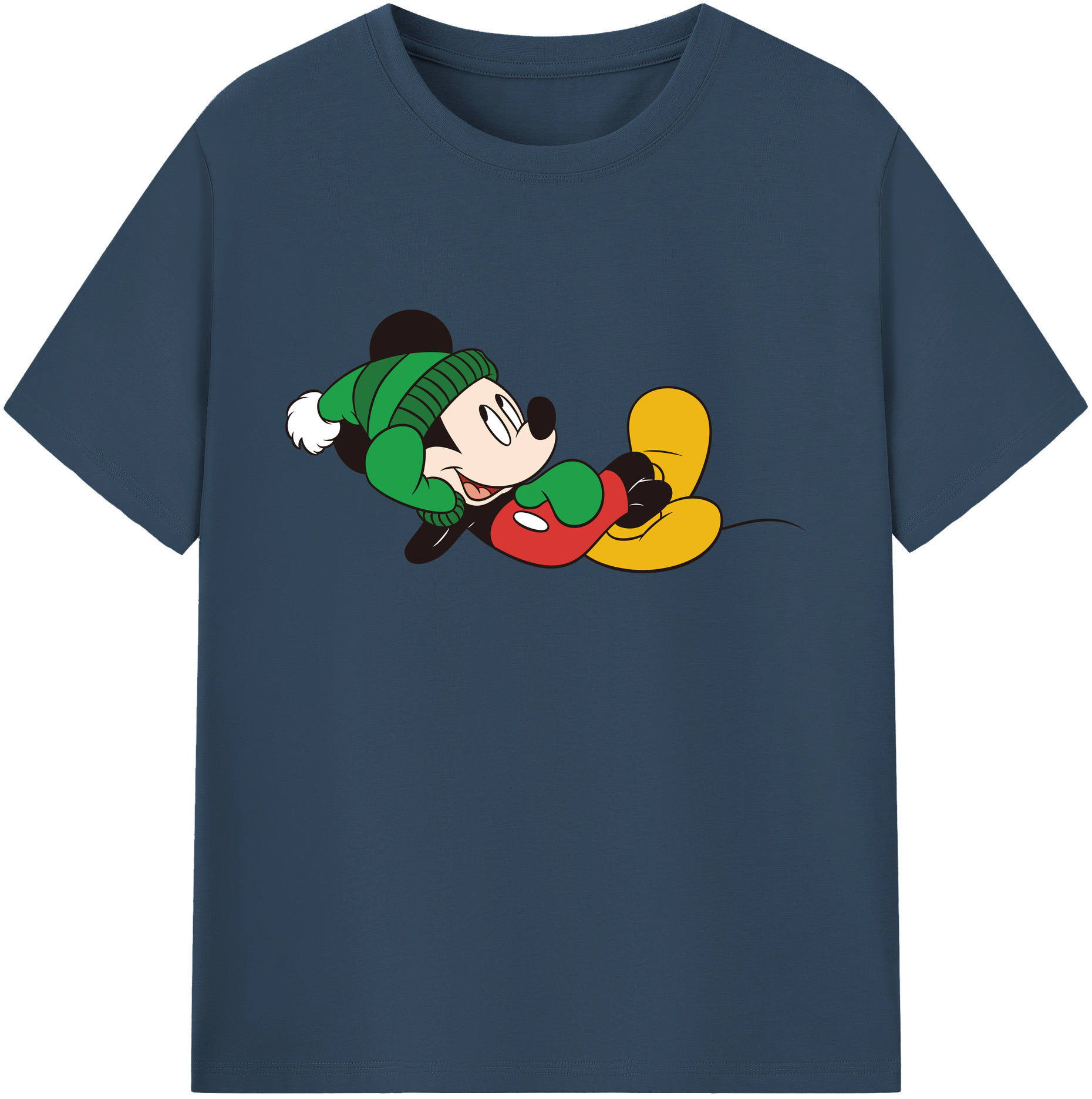 ミッキーマウス Mickey Mouse 綿100％ メンズ半袖Tシャツ｜肌触りやわらか＆通気性
