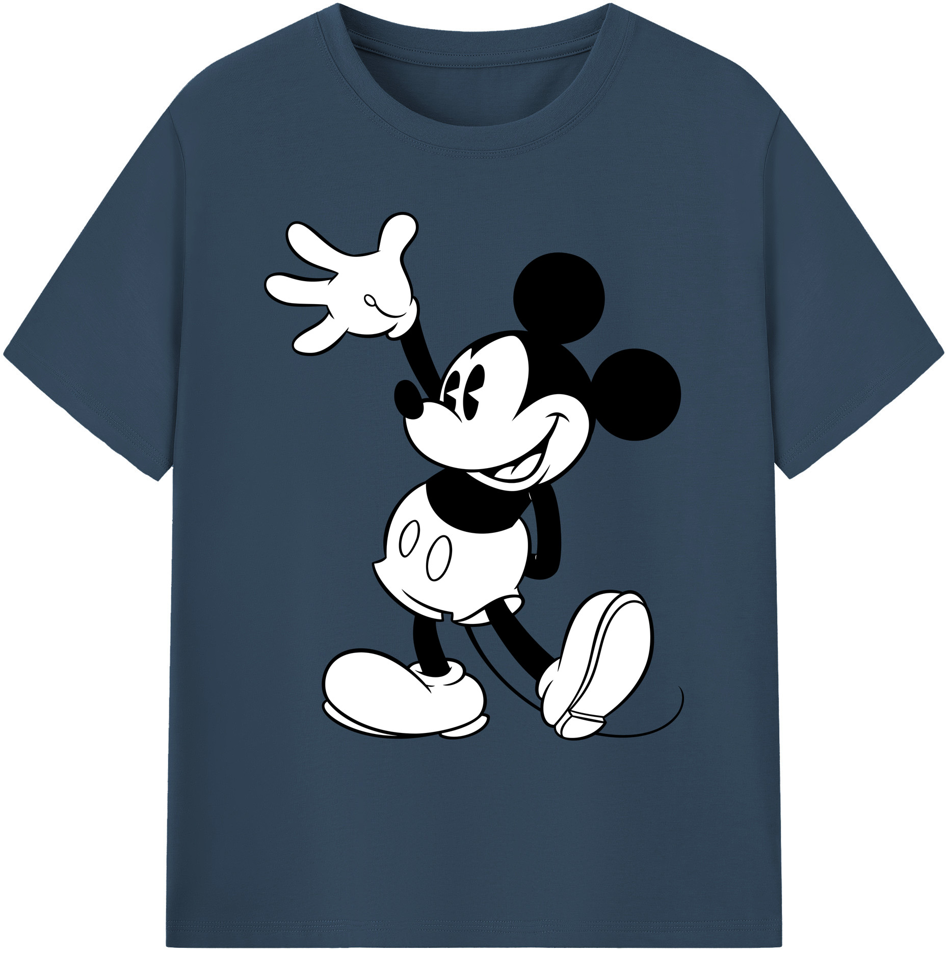 ミッキーマウス Mickey Mouse 綿100％ メンズ半袖Tシャツ｜肌触りやわらか＆通気性