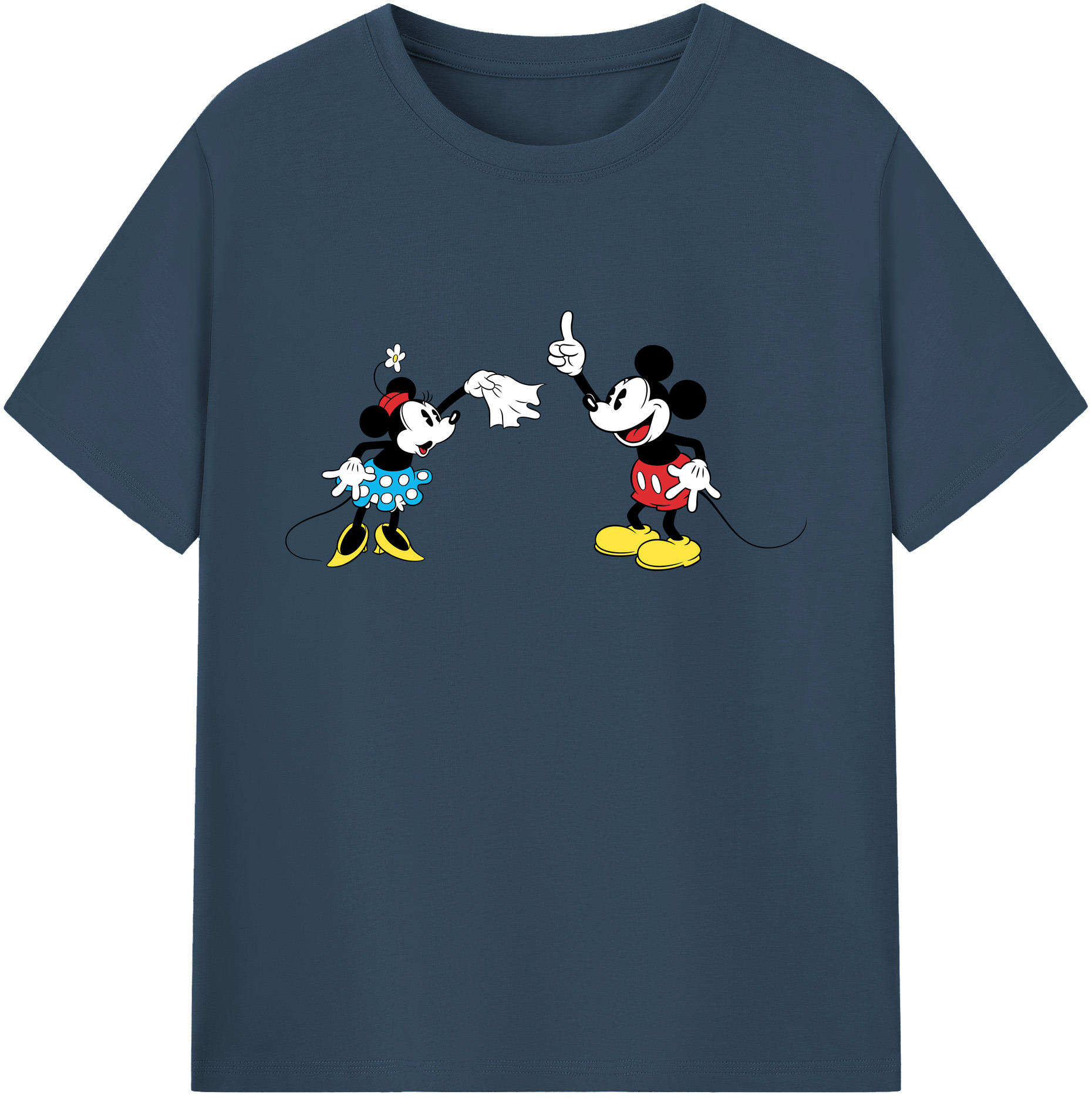 ミッキーマウス Mickey Mouse 綿100％ メンズ半袖Tシャツ｜肌触りやわらか＆通気性