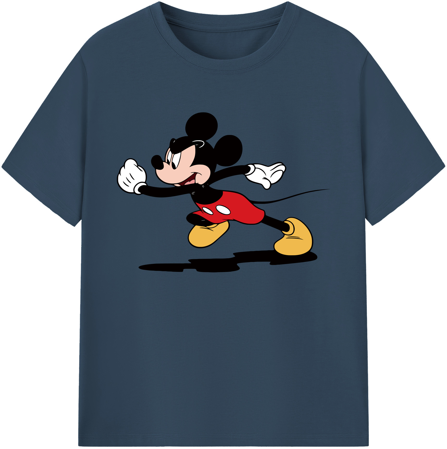 ミッキーマウス Mickey Mouse 綿100％ メンズ半袖Tシャツ｜肌触りやわらか＆通気性