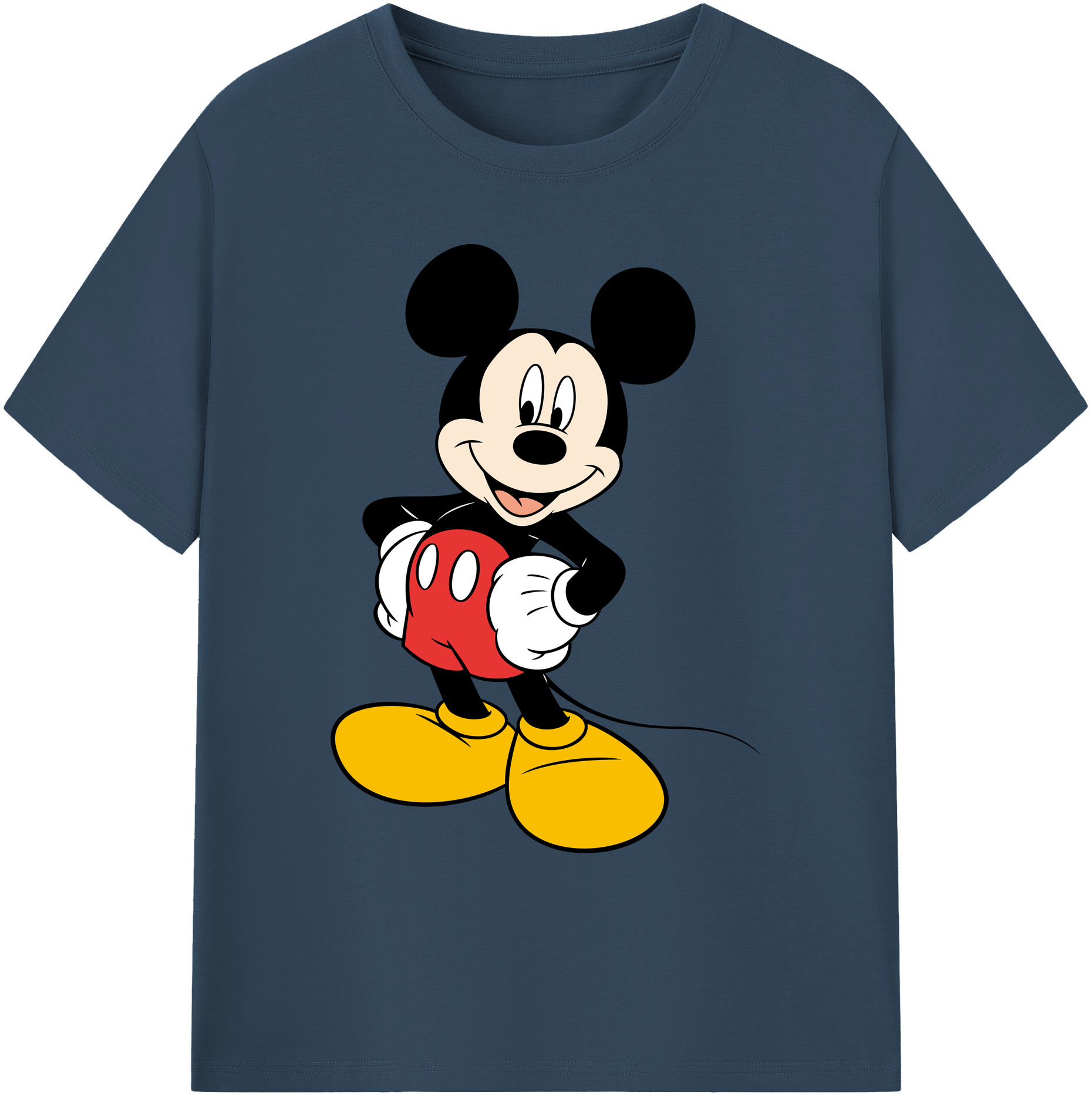 ミッキーマウス Mickey Mouse 綿100％ メンズ半袖Tシャツ｜肌触りやわらか＆通気性