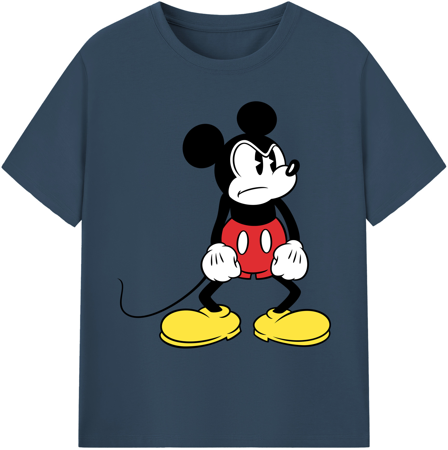 ミッキーマウス Mickey Mouse 綿100％ メンズ半袖Tシャツ｜肌触りやわらか＆通気性