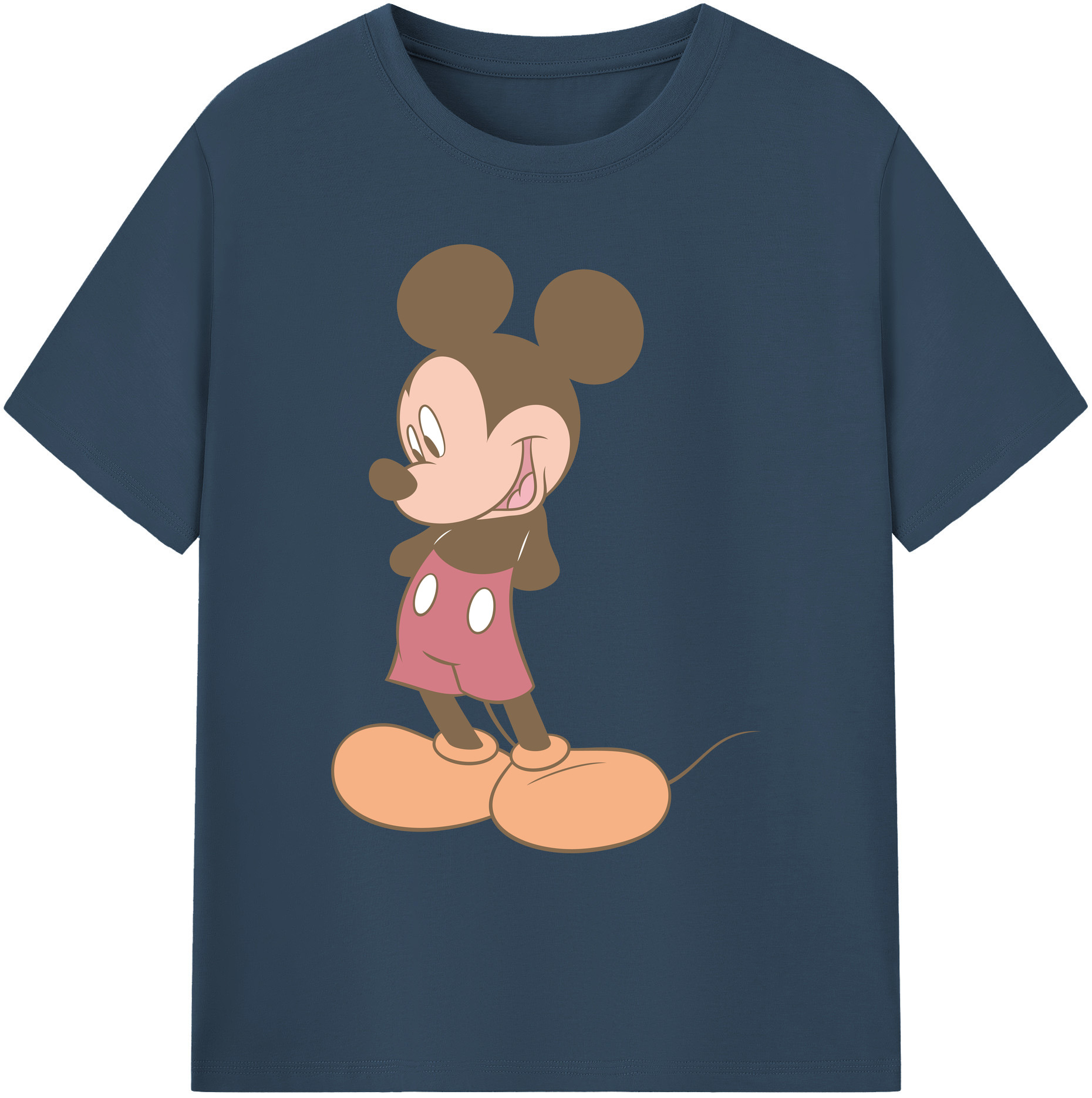 ミッキーマウス Mickey Mouse 綿100％ メンズ半袖Tシャツ｜肌触りやわらか＆通気性