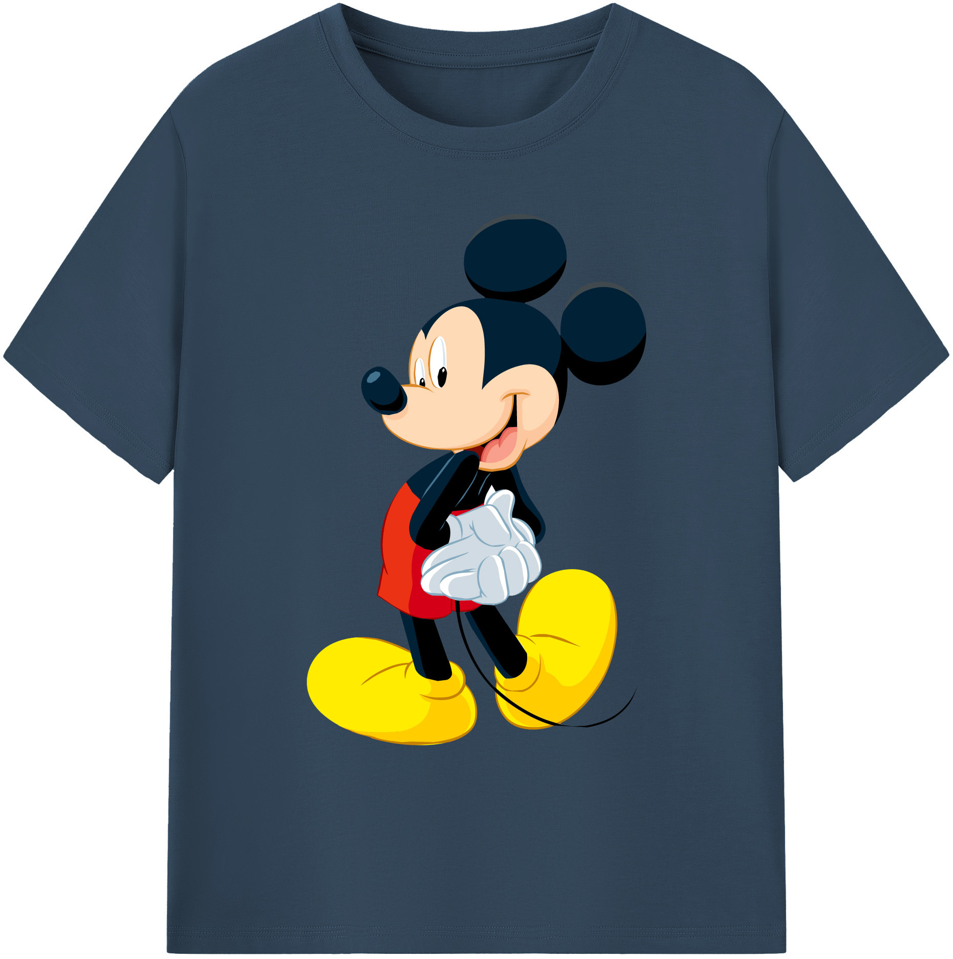 ミッキーマウス Mickey Mouse 綿100％ メンズ半袖Tシャツ｜肌触りやわらか＆通気性