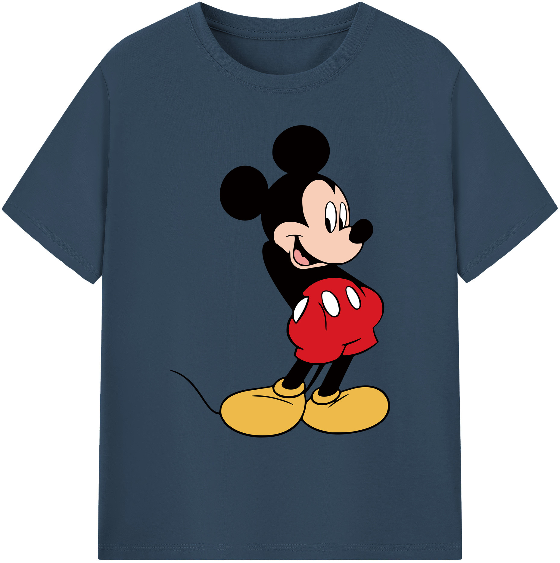 ミッキーマウス Mickey Mouse 綿100％ メンズ半袖Tシャツ｜肌触りやわらか＆通気性
